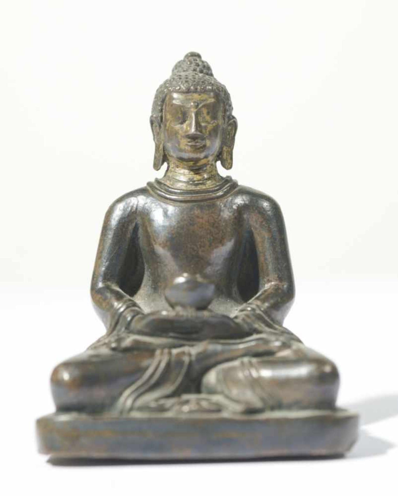 Buddha, Tibet, Bronze, probably 17th c., 9,5 cm high, Provenance: Private collection