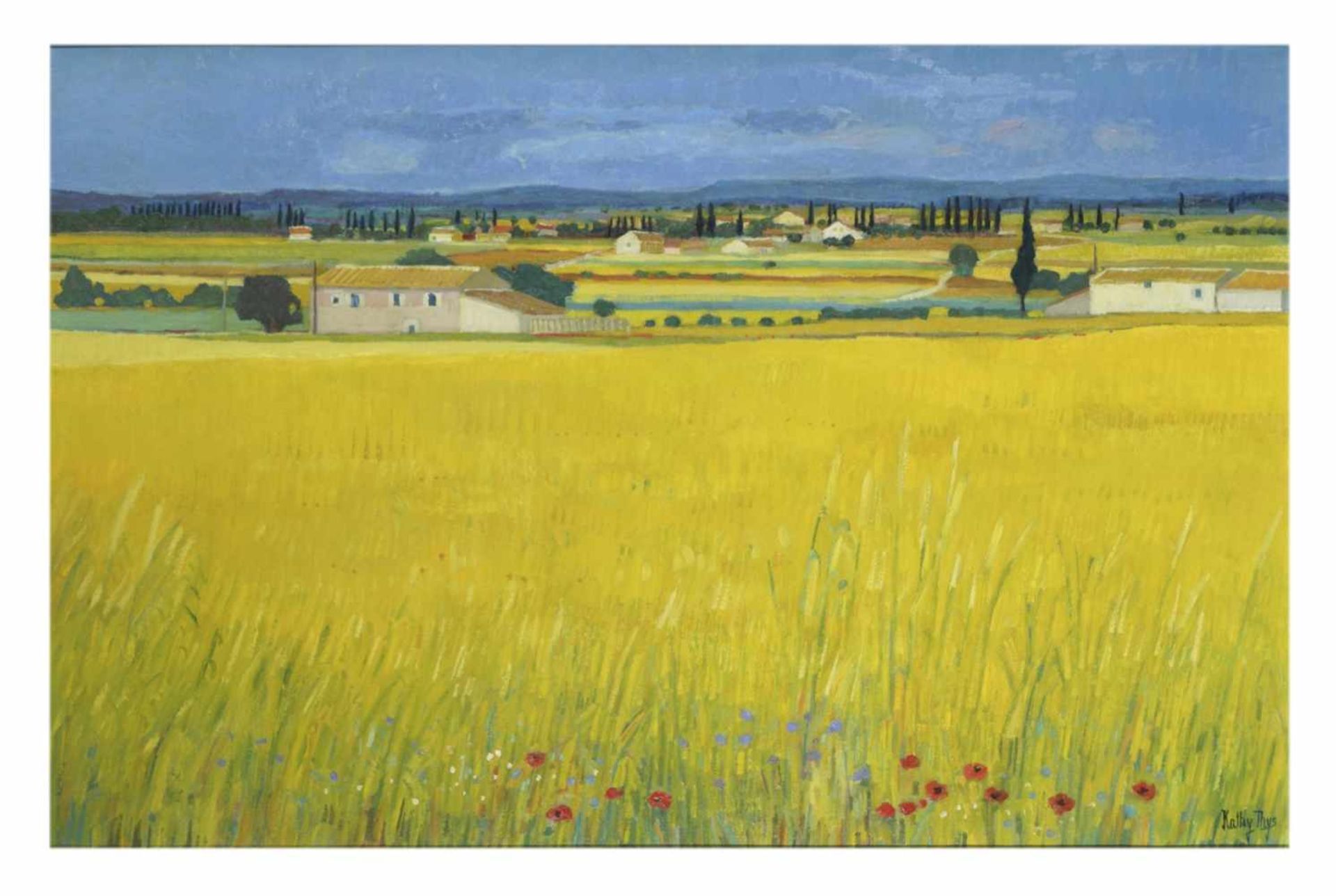 Kathy Thyss (1936), Summer Landscape, oil on canvas, 65 x 100 cm, frame: 85 x 119 cm