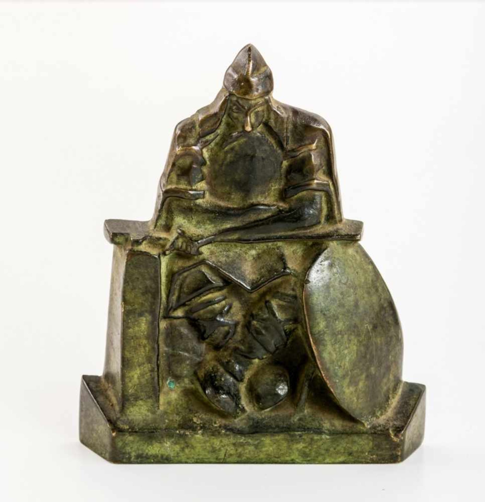 Bogatyr Russland, Bronze-Relief mit Standfuß, 20. Jh.15 x 12,5 cmBogatyr, Russia, Bronze, 20th c.,