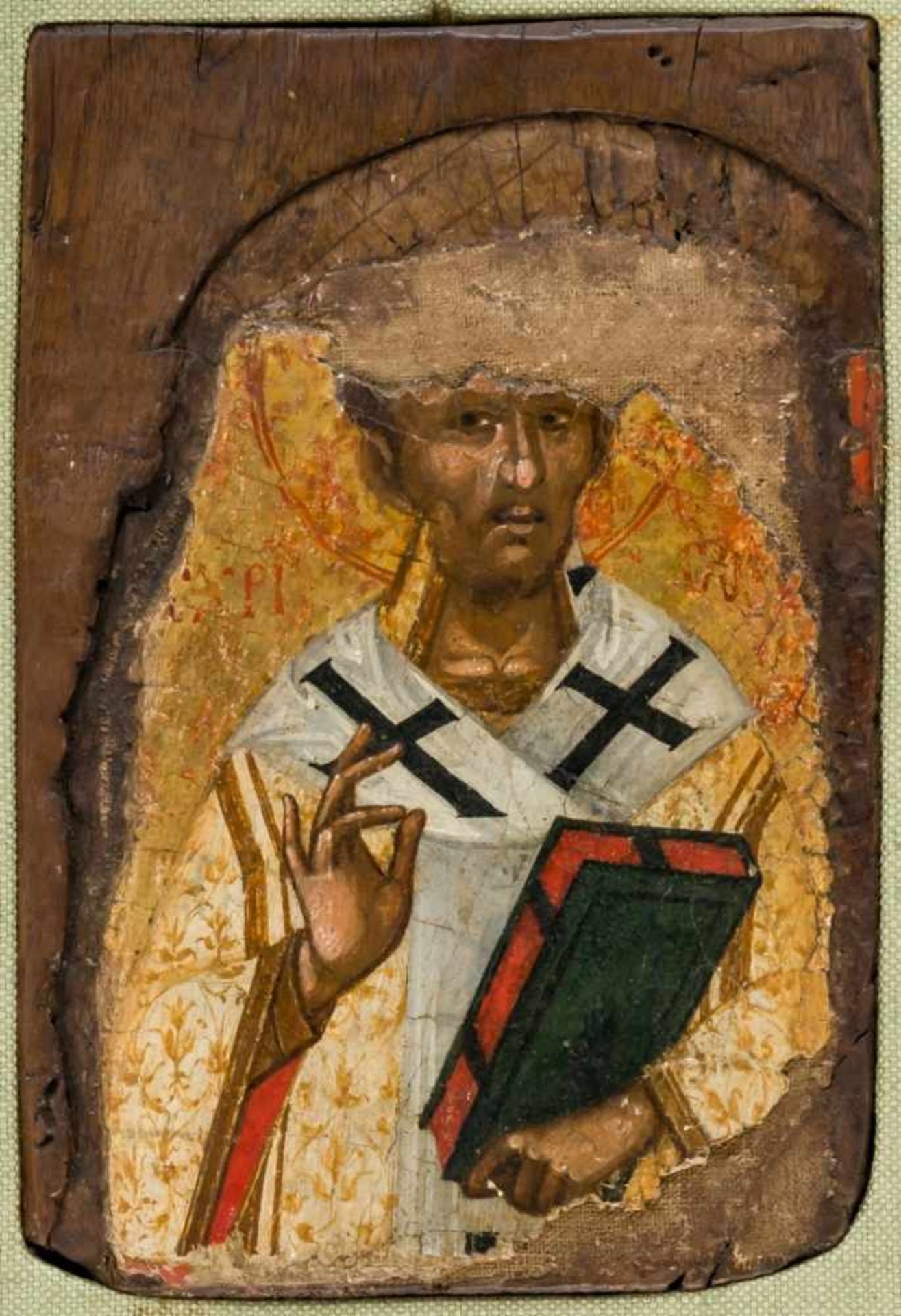 Byzantinische Ikone des hl. Johannes Chrysostomos Byzanz, 15. Jh. 23,7 x 16,2 cmPubliziert: - Image 3 of 3