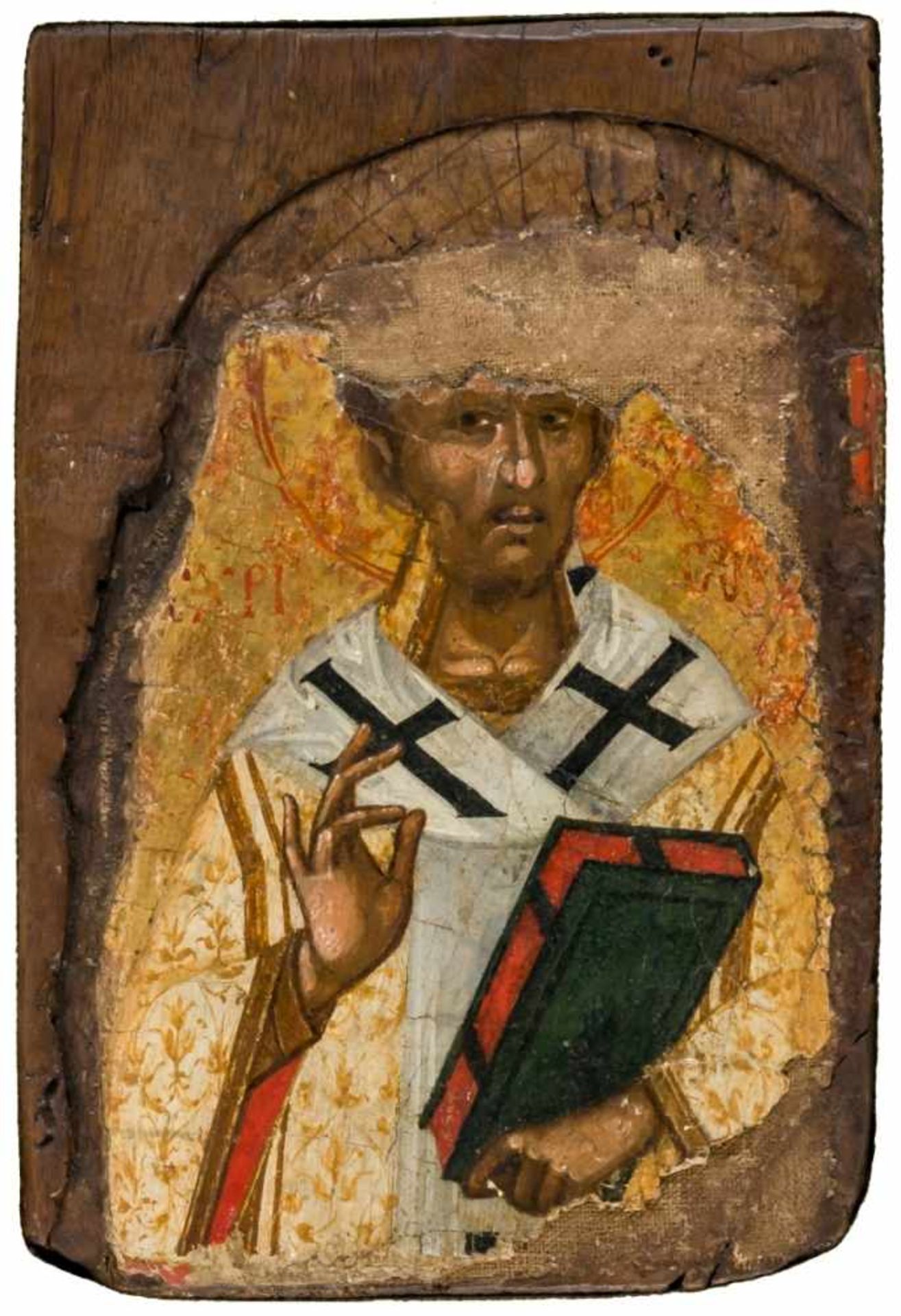 Byzantinische Ikone des hl. Johannes Chrysostomos Byzanz, 15. Jh. 23,7 x 16,2 cmPubliziert: