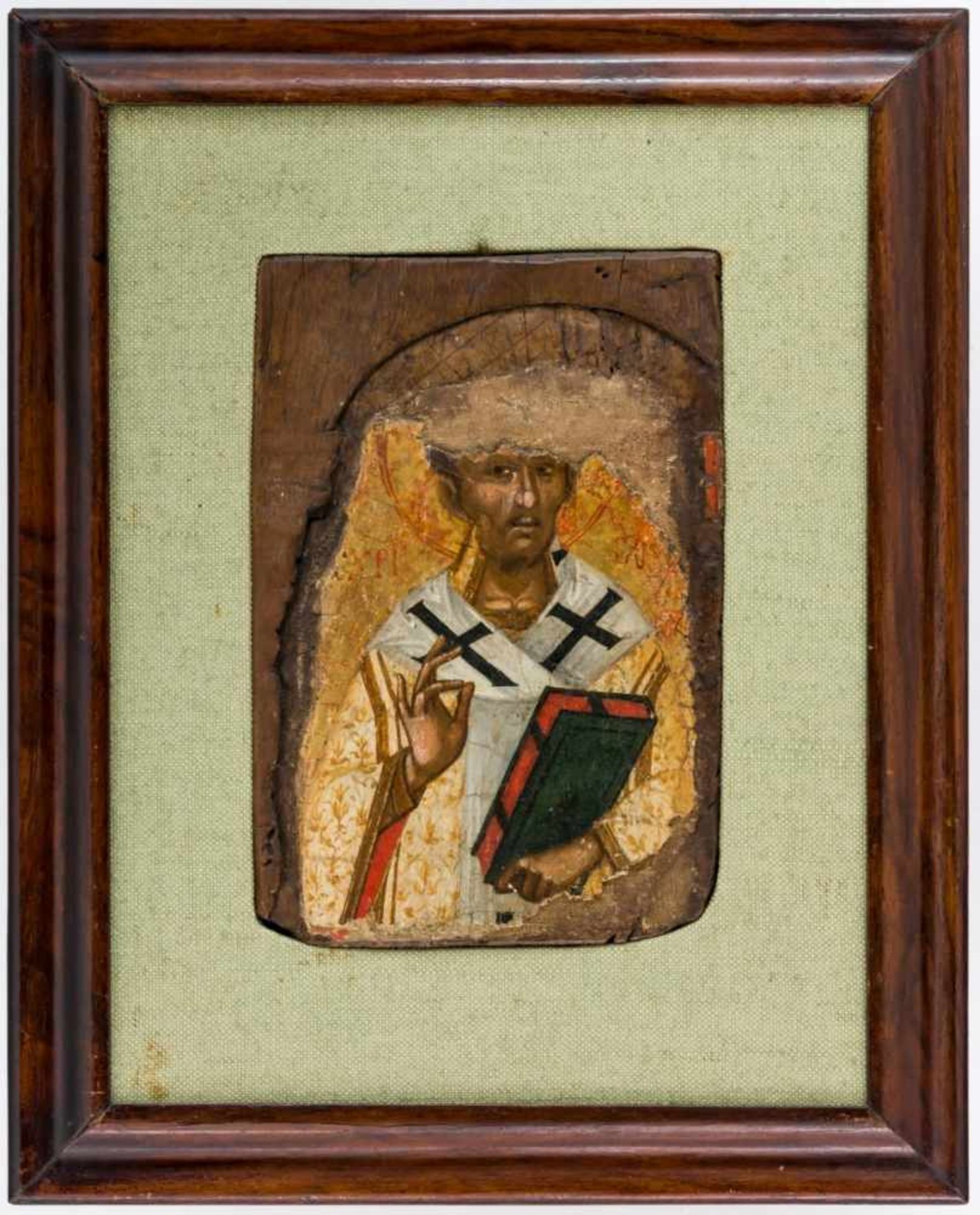 Byzantinische Ikone des hl. Johannes Chrysostomos Byzanz, 15. Jh. 23,7 x 16,2 cmPubliziert: - Image 2 of 3