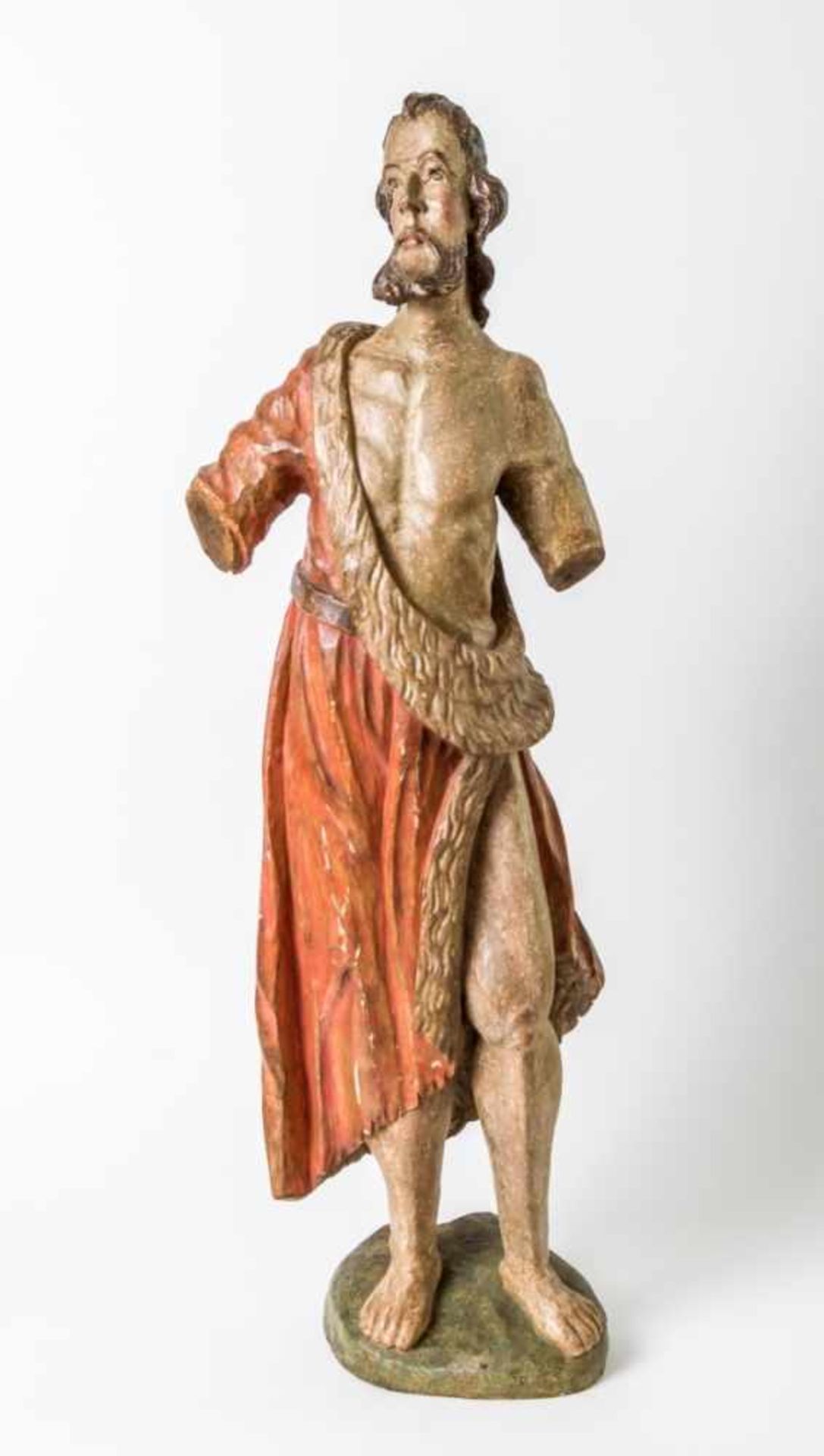 Very large sculpture of St. John the Baptist, Franconia, baroque woodcarving, 18thcentury, Height: