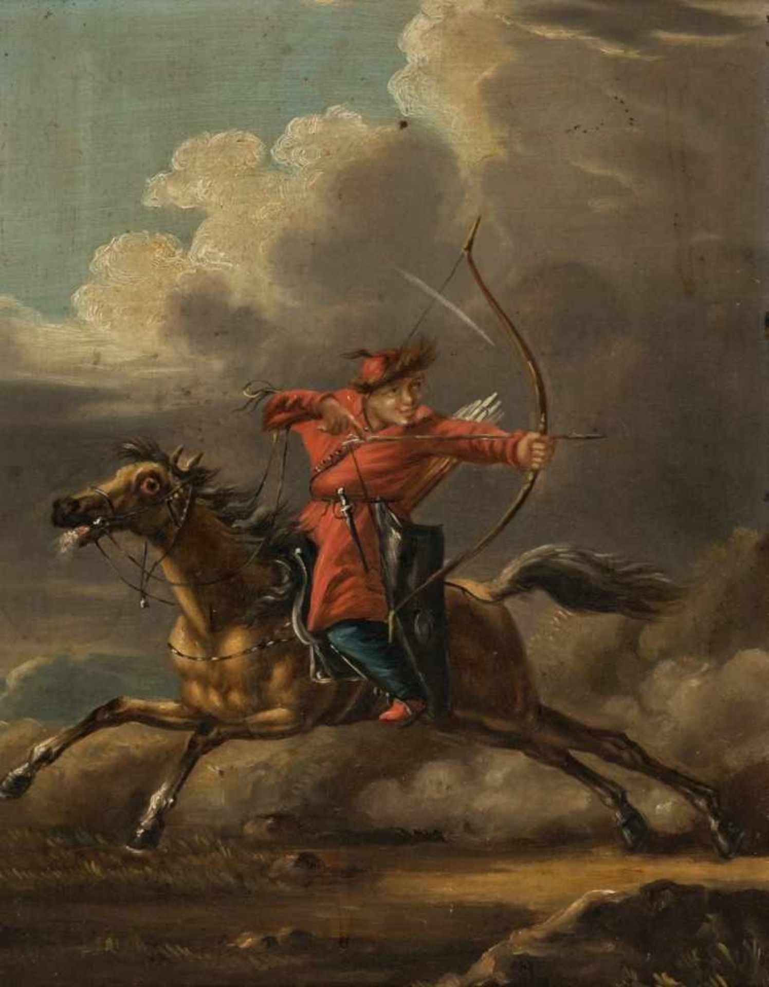 An Archer on horseback, Poland / Russia, Oil on metal, circle or school of AlexanderOrlowski (1777-