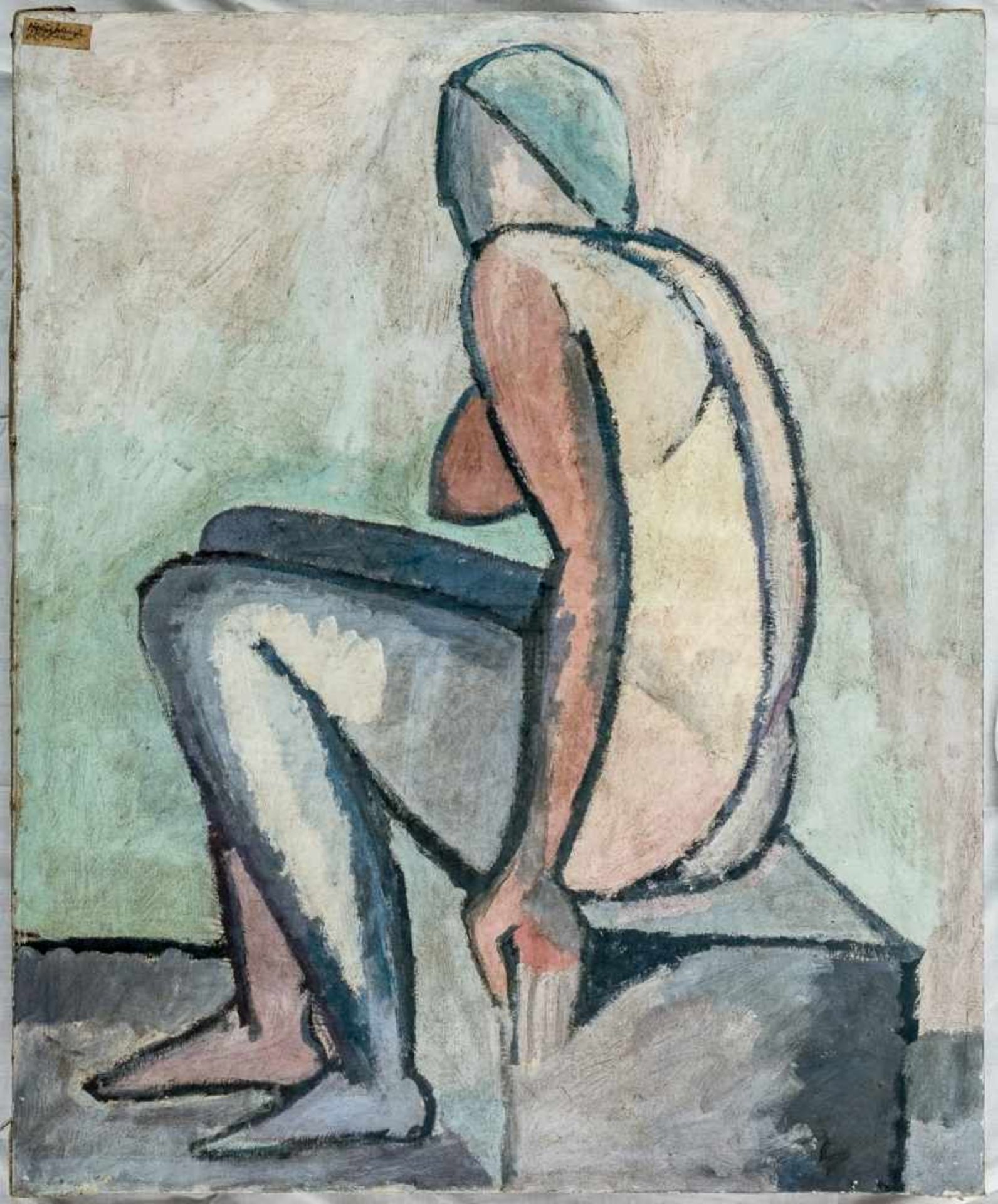 Sitting Nude, Russia, oil on canvas, probably 20th century years of the 20th century, 97x80