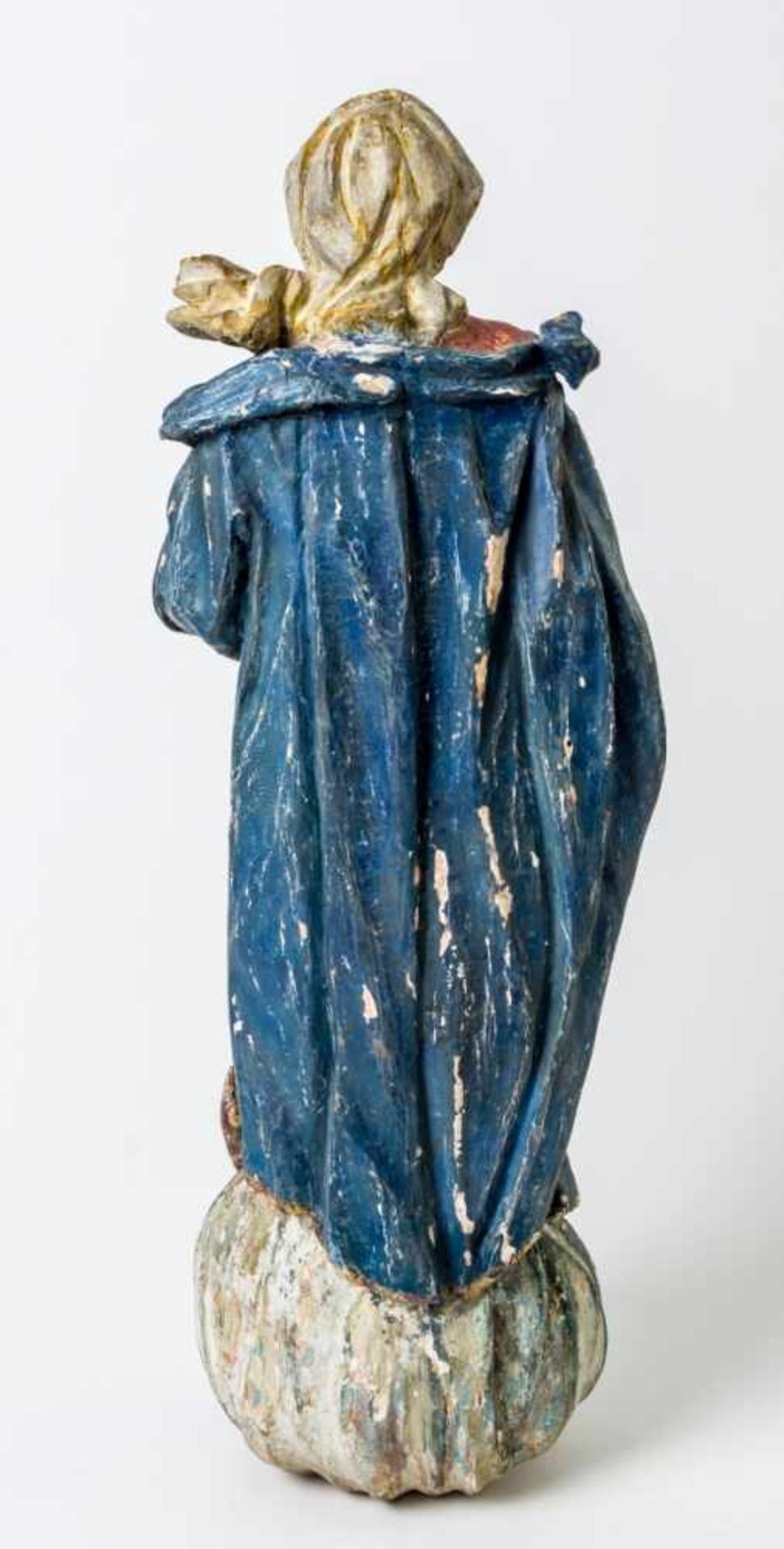 Large sculpture of Maria Immaculata, Southern Germany, baroque woodcarving, 18th century,Height: - Bild 2 aus 2