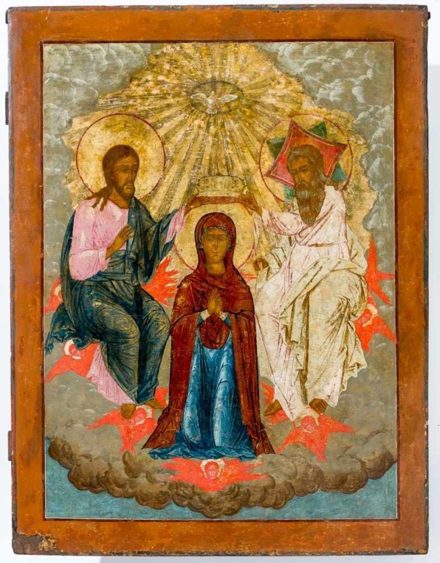 Monumental icon of the Coronation of the Mother of God, Russia, 18th century, 87 x 66