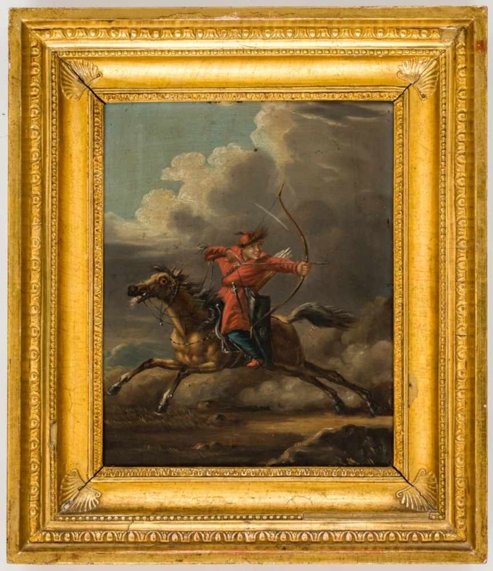 An Archer on horseback, Poland / Russia, Oil on metal, circle or school of AlexanderOrlowski (1777- - Bild 2 aus 2