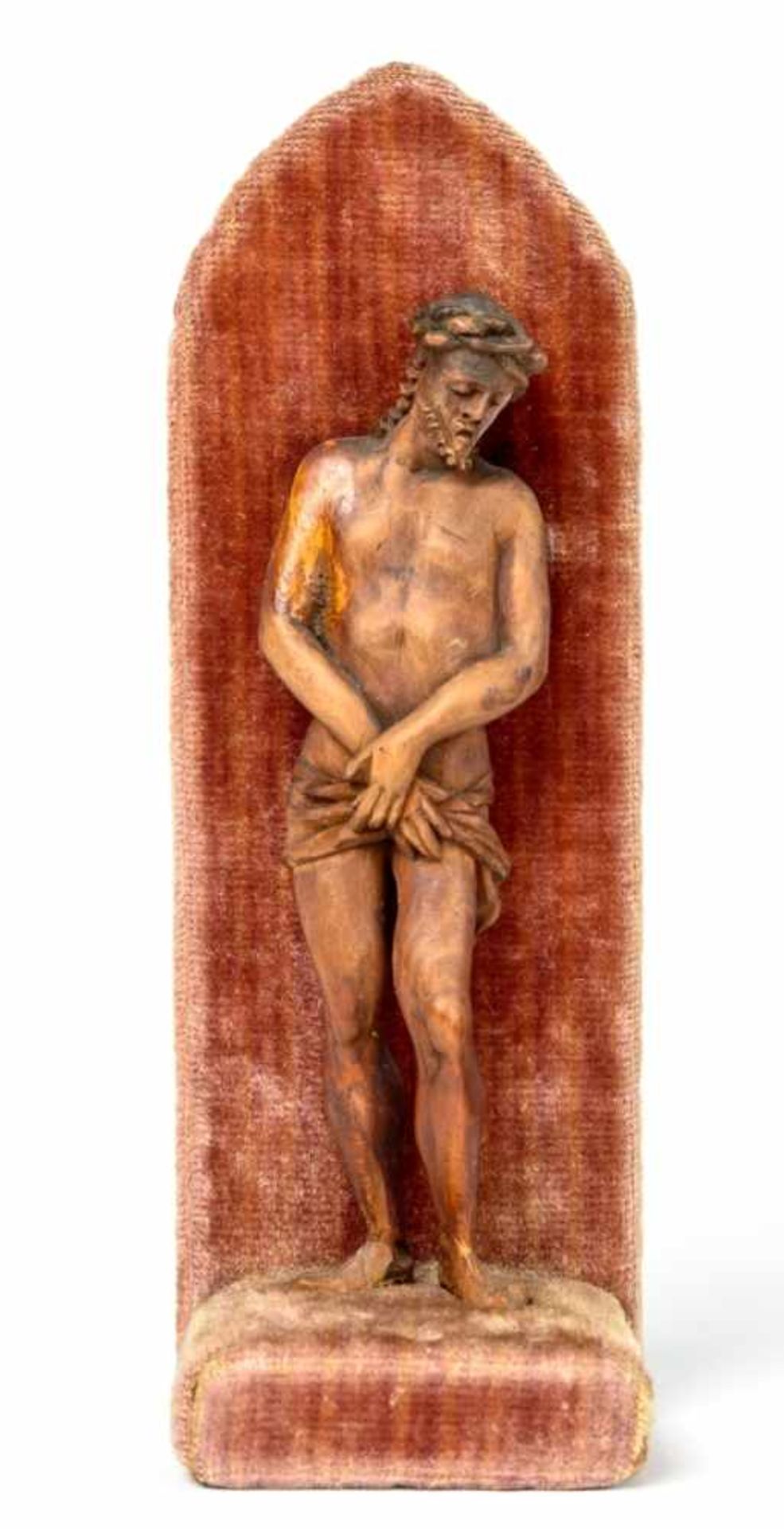 A Miniature of the Man of Sorrows, South Germany, woodcarving, 18th/19th century, Height:9 cm,