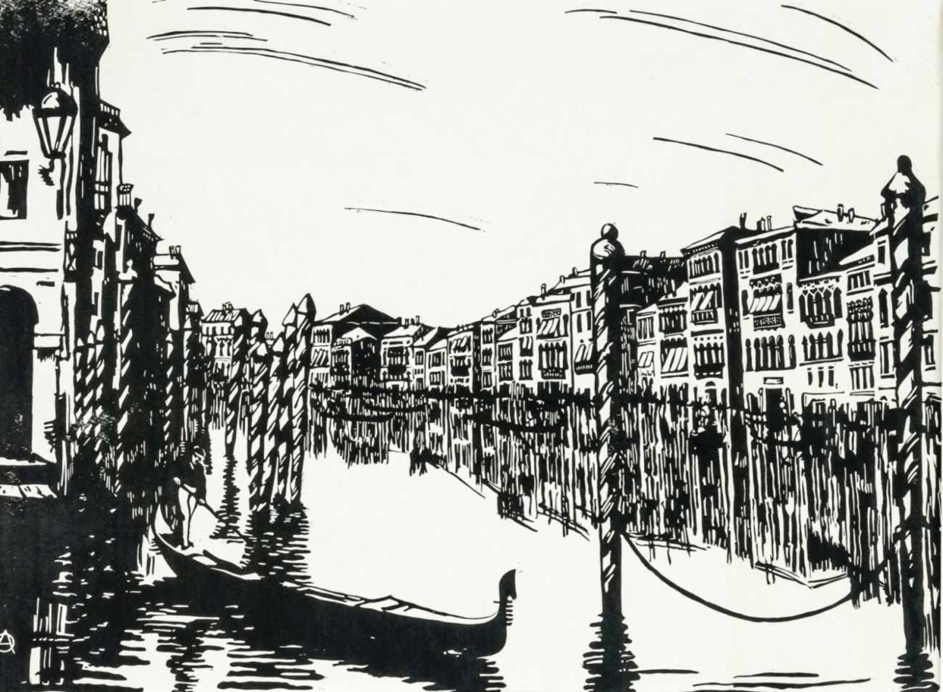 View of Venice, Lithograph by Anna Petrovna Ostroumova-Lebedeva (1871-1955), probably1916, 36 x 49