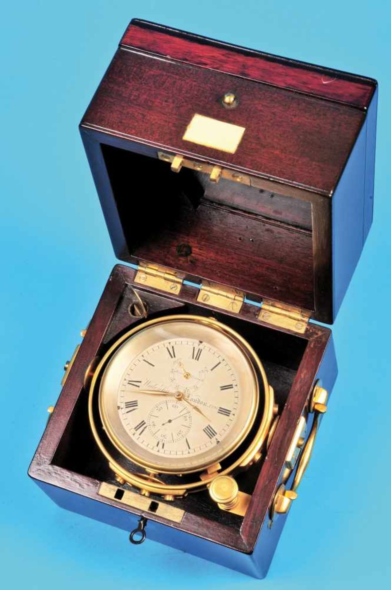 Kleines, frühes, englisches Marine-Chronometer, auf Zifferblatt und Werk signiert Widenham,