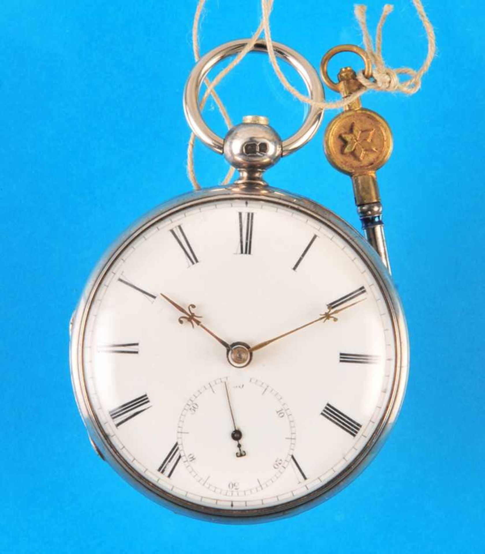 English silver pocket watchwith duplex escapement over chain and worm, signed Mitchell &