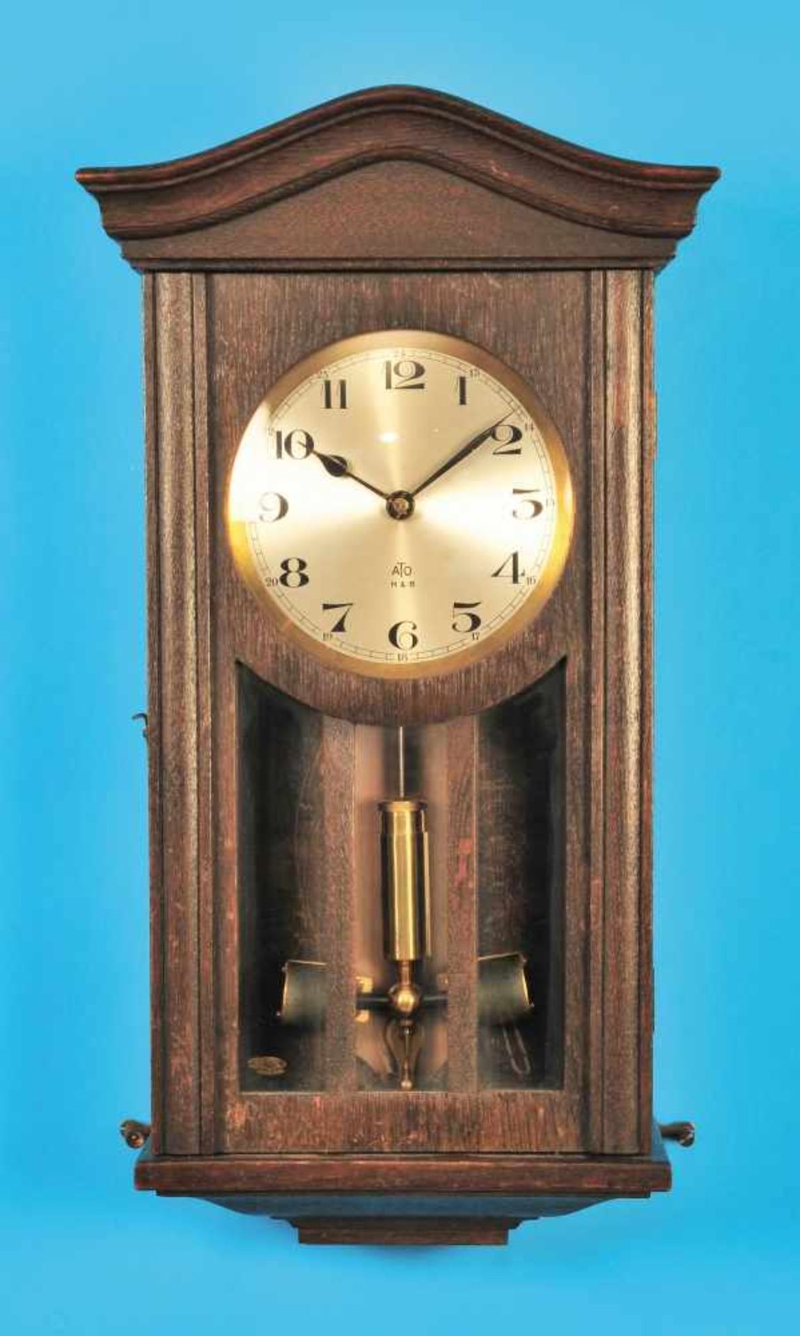 ATO-H. & B. wall clock in regulator case, Haller & Benzing, SchwenningenATO-H. & B.-Wanduhr im