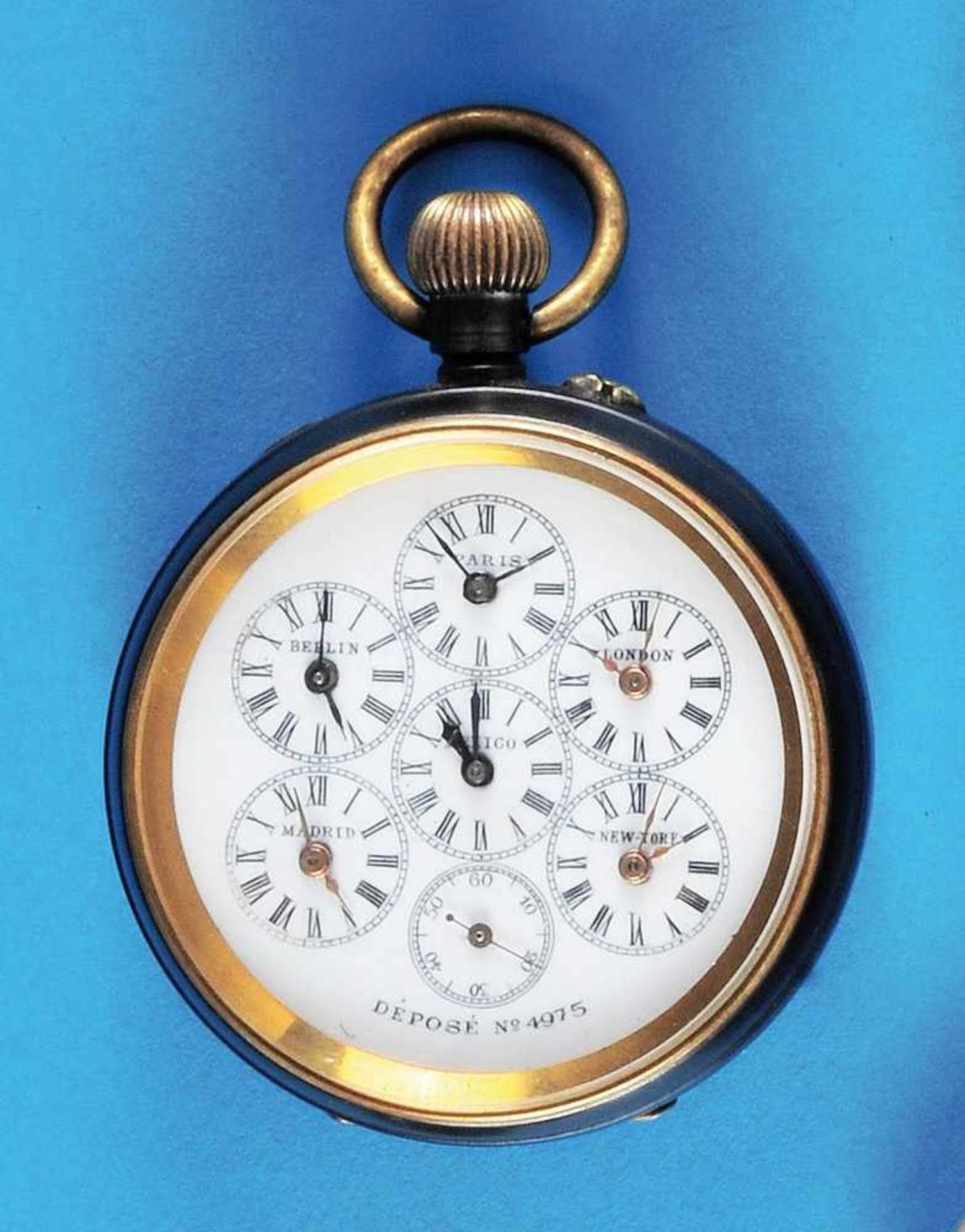 Silver pocket watch, BreguetSilbertaschenuhr, Breguet, mit exzentrisch gesetztem Zifferblatt,