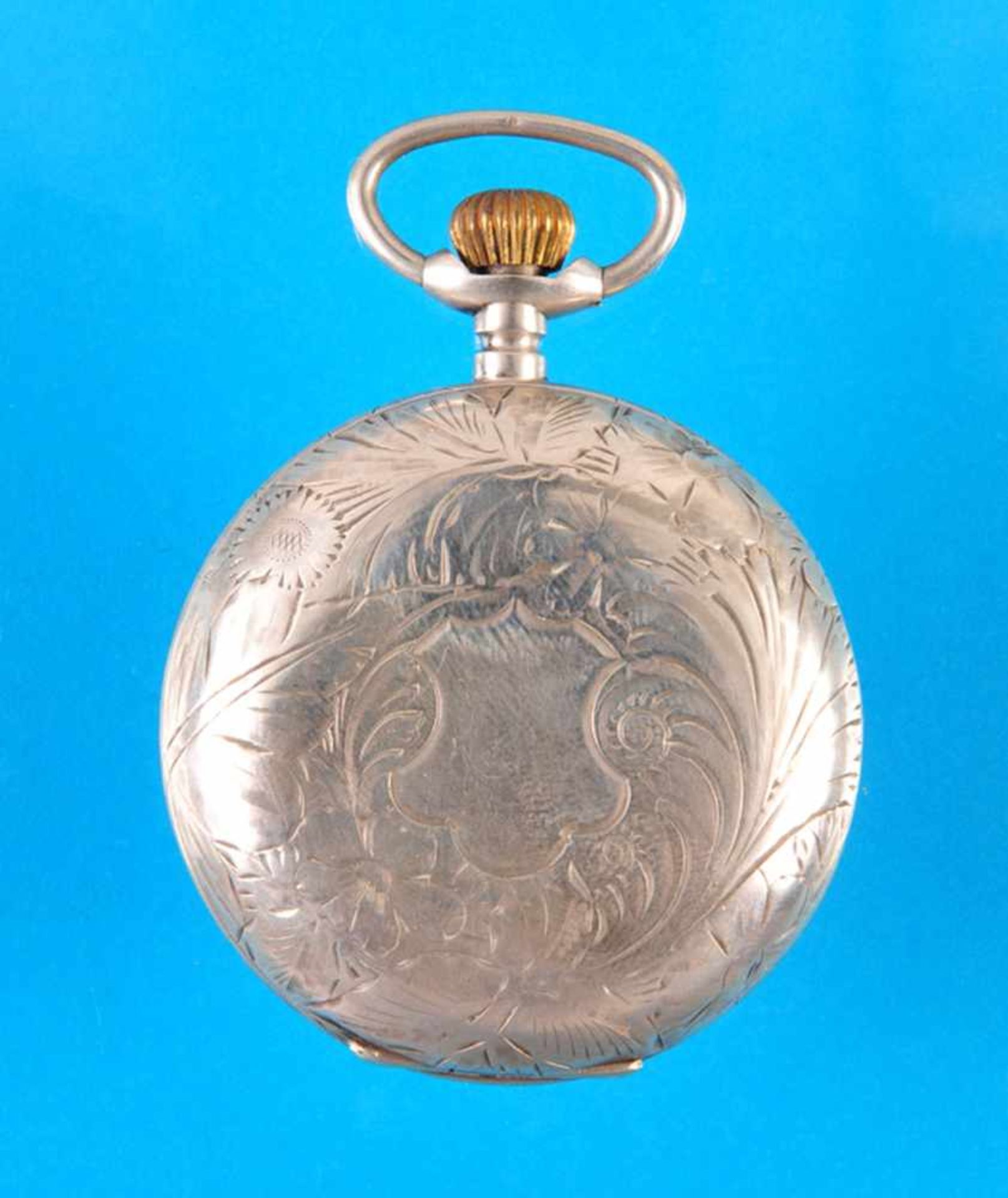 Silver pocket watch with spring cover, La perfectionSilbertschenuhr mit Sprungdeckel, La Perfection, - Bild 2 aus 3