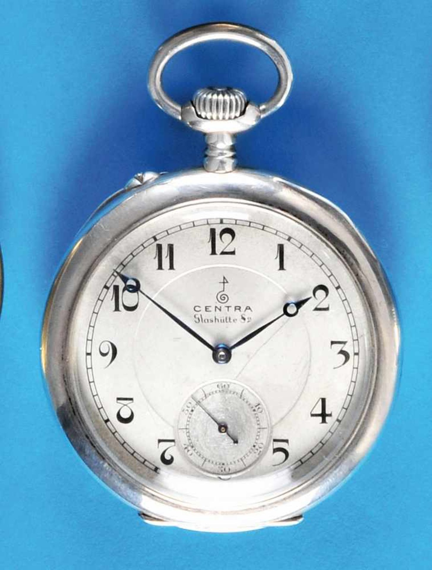 Silver pocket watch "Centra" Glashütte i, Sa. , Deutsche Präzisions-Uhrenfabrik Glashütte i.Sa. e. - Bild 2 aus 2