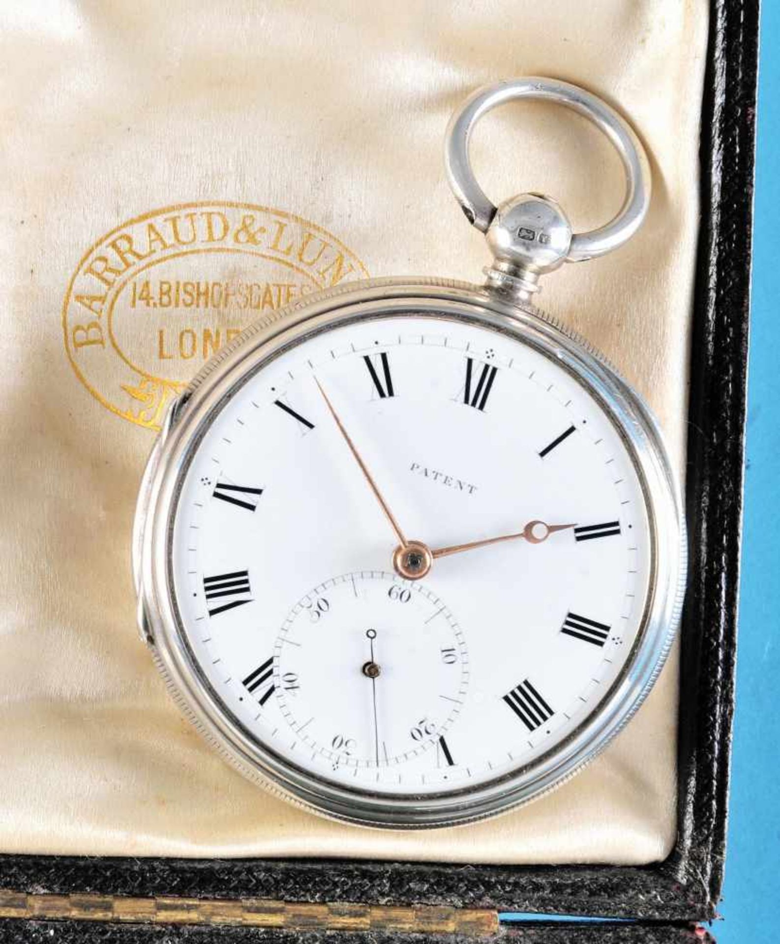 Silver pocket watch in double caseSilberne Taschenuhr in doppeltem Gehäuse mit Rechenankerhemmung, - Bild 2 aus 2