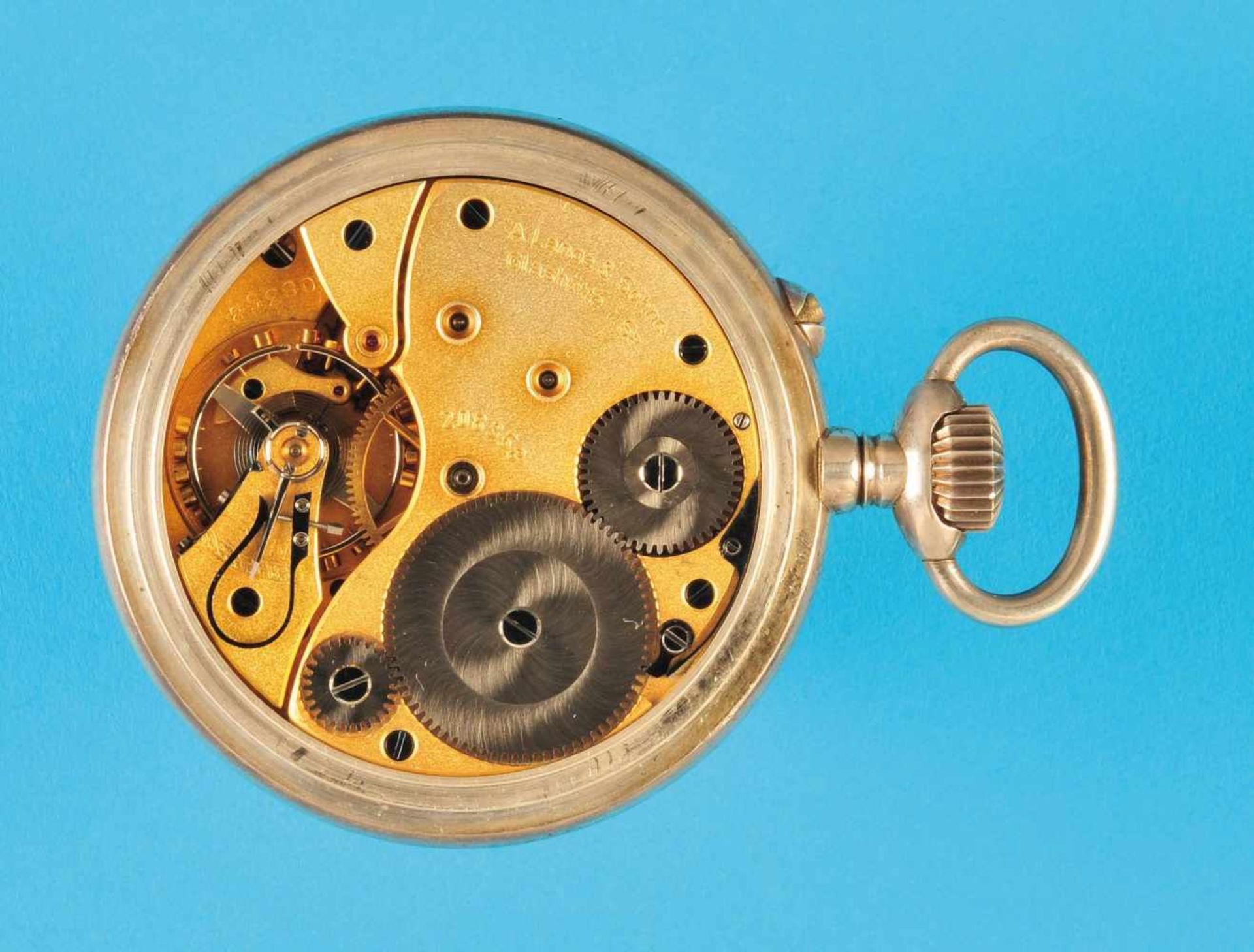 Silver observation pocket watch, GUB Glashütter UhrenbetriebeSilberne Beobachtungs-Taschenuhr mir