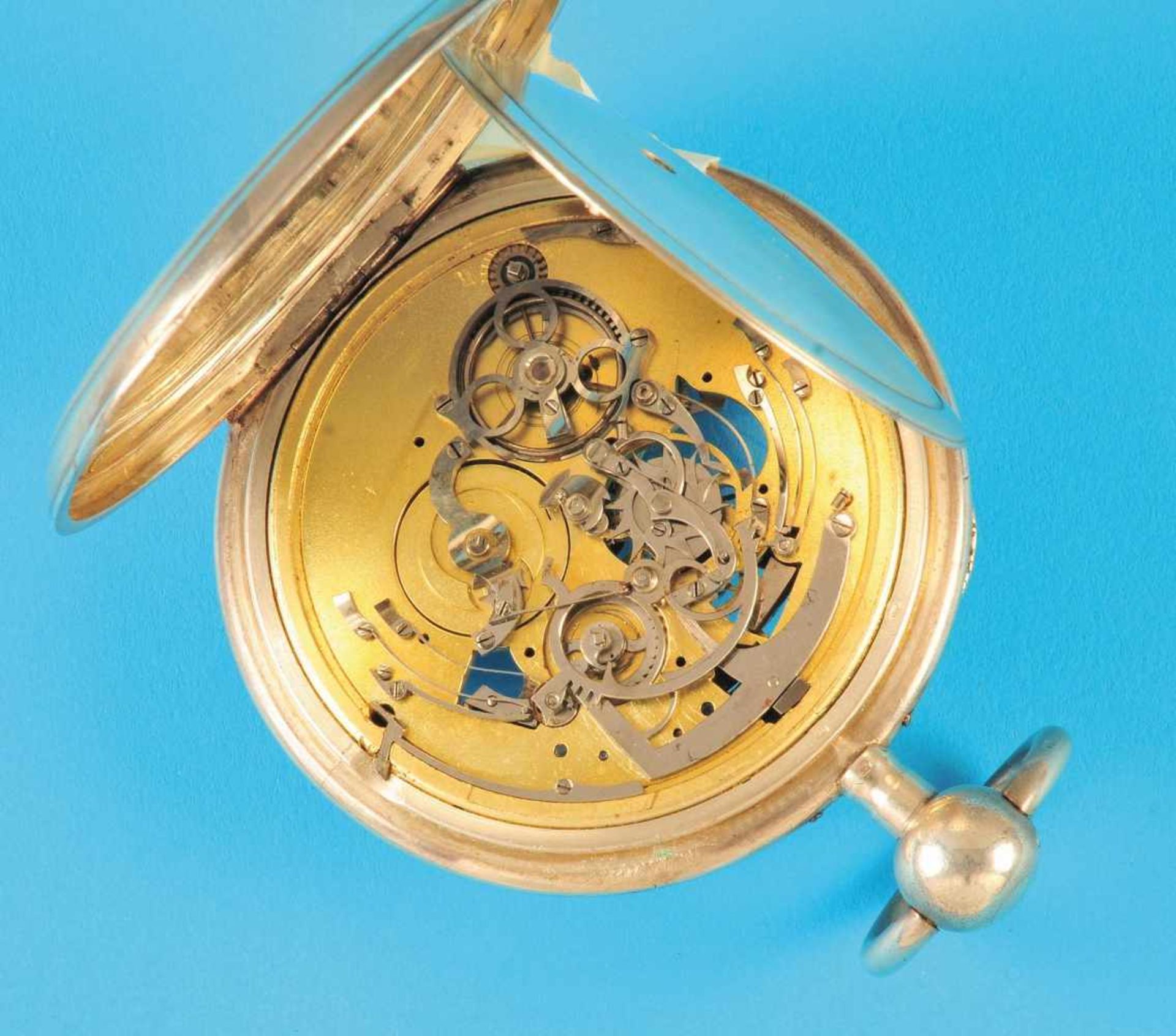 Very big silver pocket watchSehr große Silbertaschenuhr mit Viertel-Repetition und skelettiertem