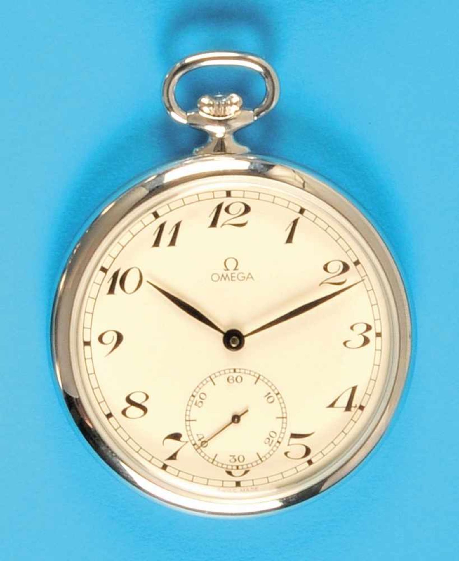 Silver pocket watch, tailcoat watch, OmegaSilbertaschenuhr, Frackuhr, Omega, im Verkaufs- Etui,