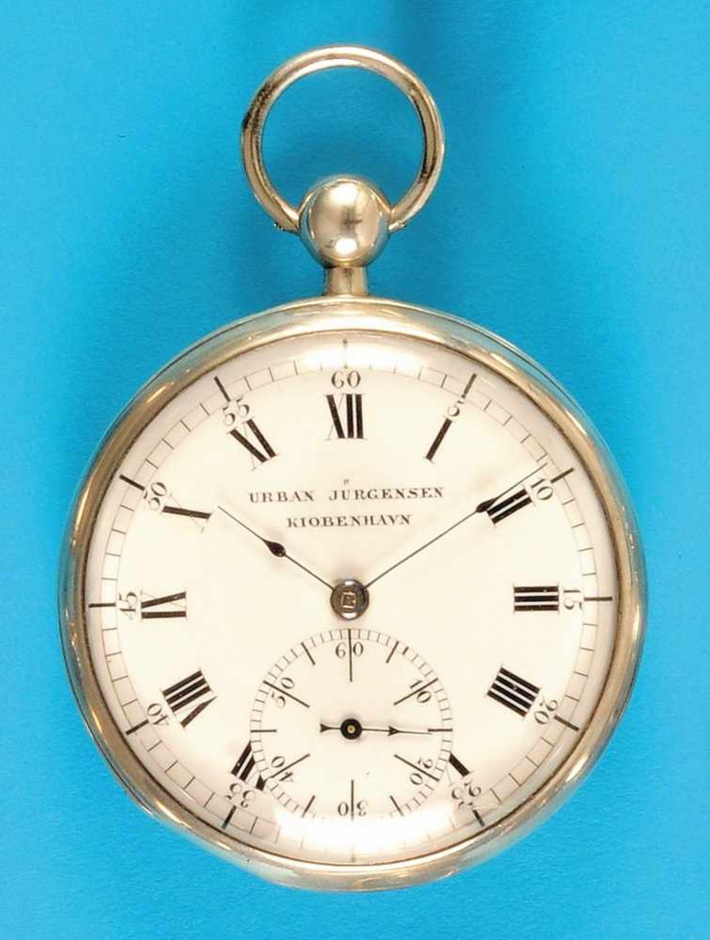 Silver pocket watch with double wheel duplex escapement Urban Jürgensen KiopenhavnSilbertaschenuhr