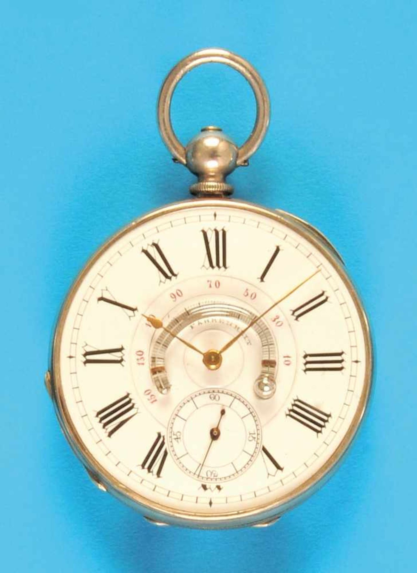 Silver pocket watch, dial with temperature informationSilbertaschenuhr Zifferblatt mit Thermometer-