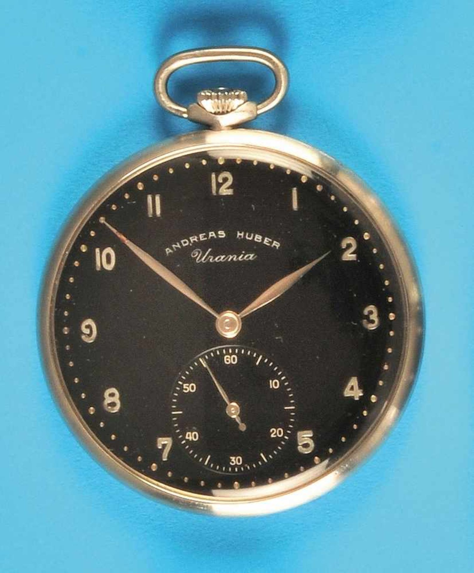 Steel tailcoat watch, Andreas Huber MünchenStahl-Frackuhr, Andreas Huber München, glattes Gehäuse, - Bild 2 aus 2