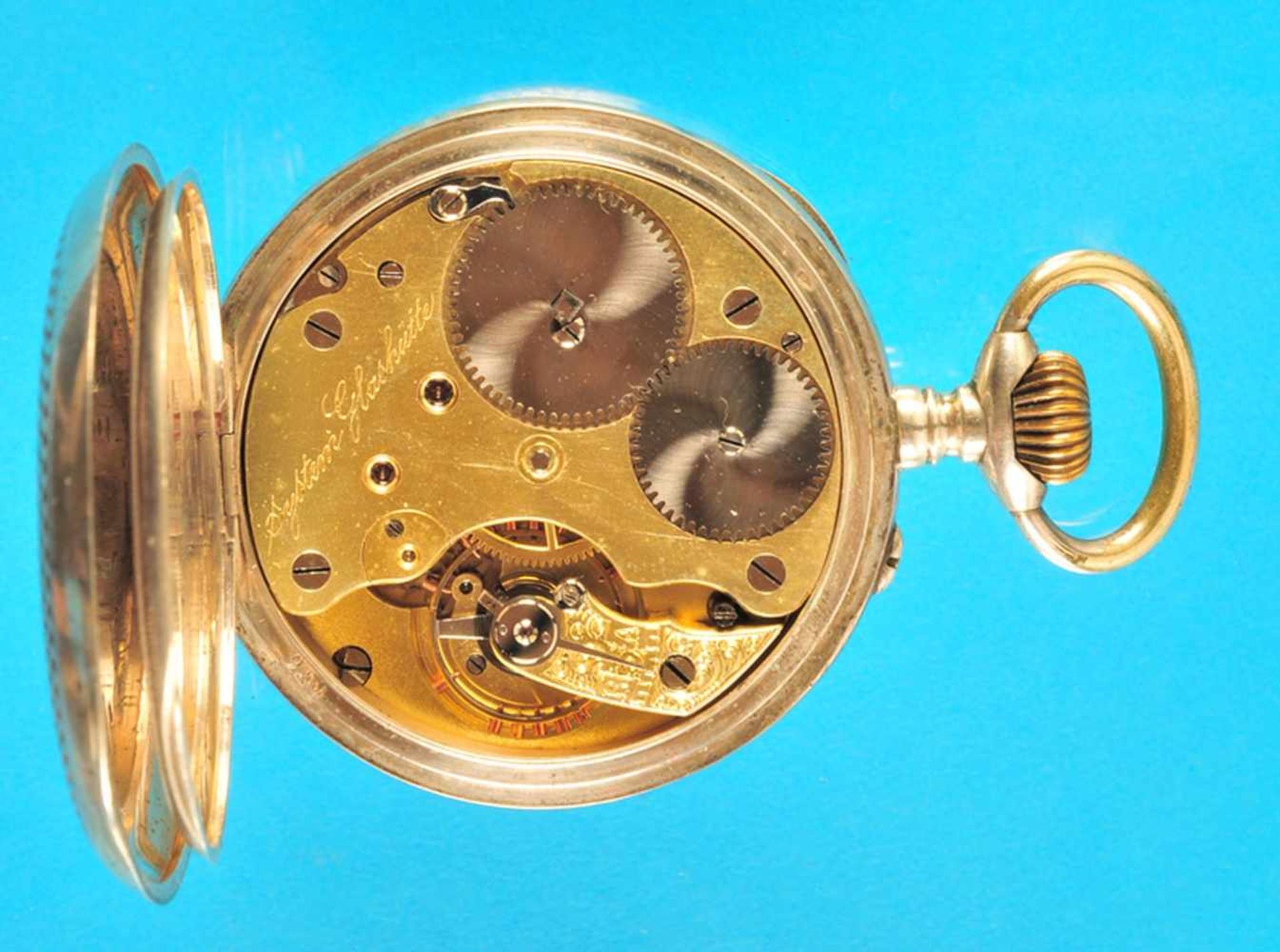 Silver pocket watch, System GlashütteSilbertaschenuhr, System Glashütte, auf der Werkseite mit - Bild 2 aus 3
