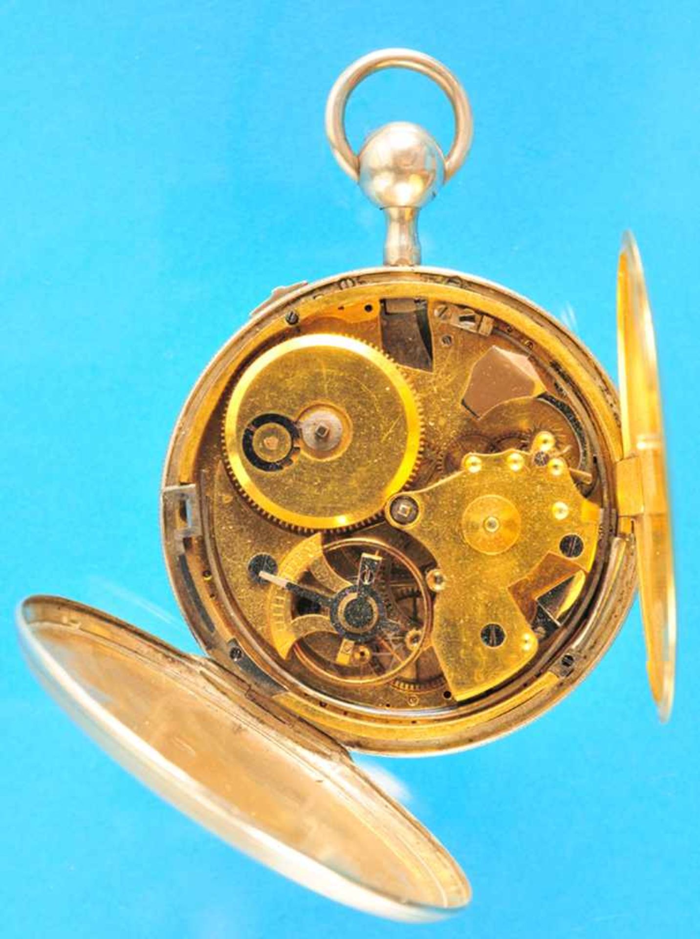 Silver pocket watch with cylinder escapement und quarter repetition, Revel á ParisSilbertaschenuhr - Bild 2 aus 2