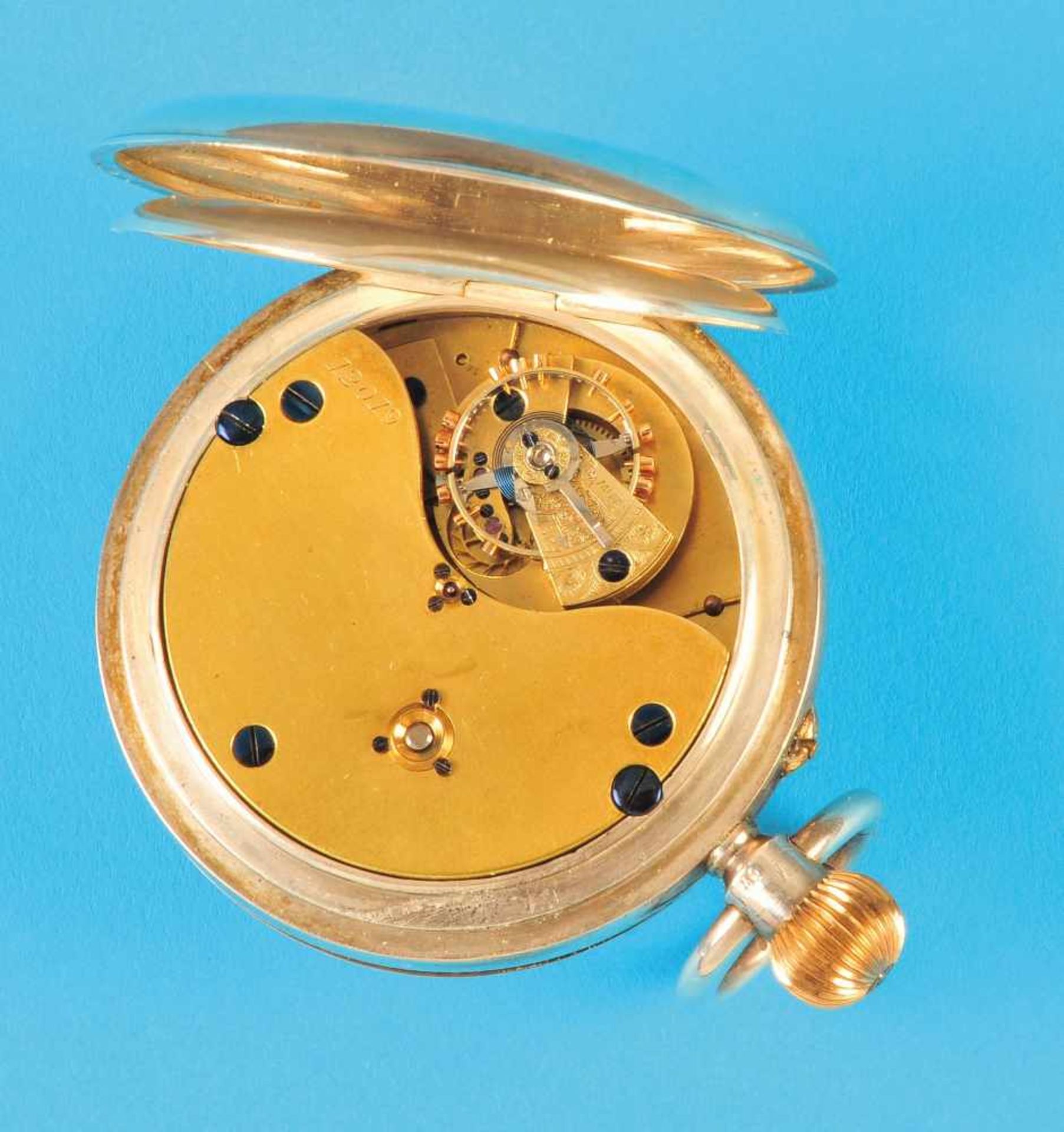 Silver pocket watch, with carousel movement Boniniksen, half savonetteSilbertaschenuhr mit