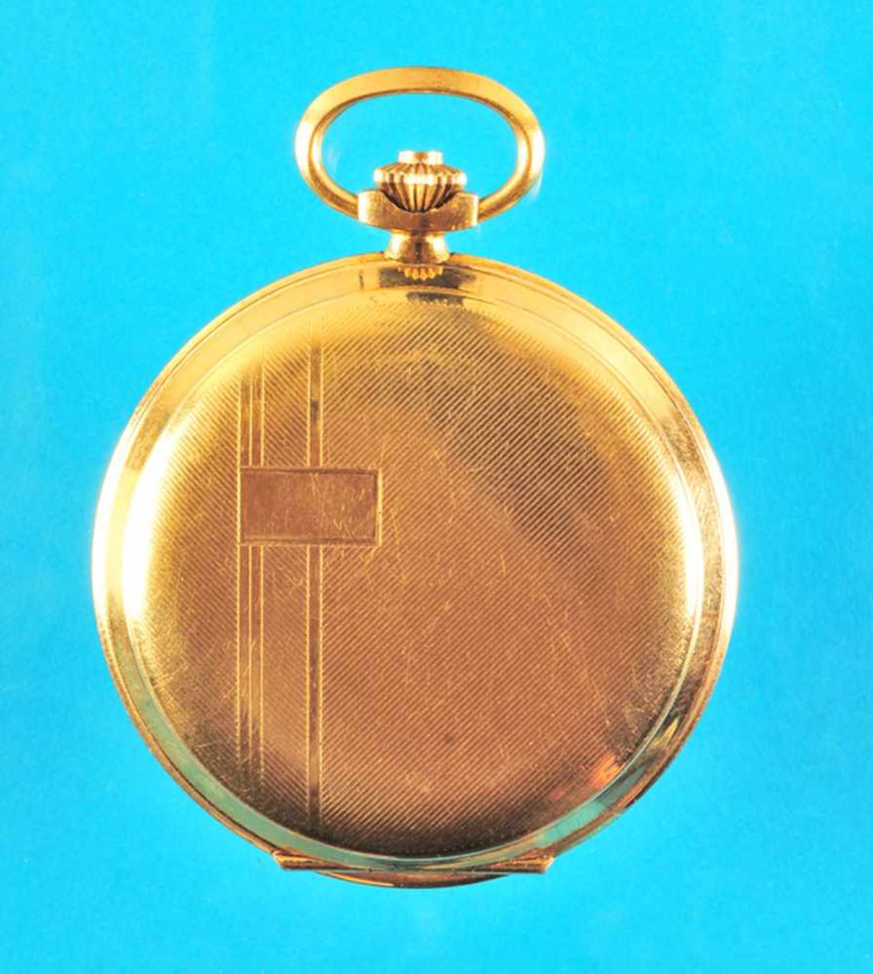 Gold-plated pocket watch with hunting-case, JunghansVergoldete Taschenuhr mit Sprungdeckel, - Bild 2 aus 2