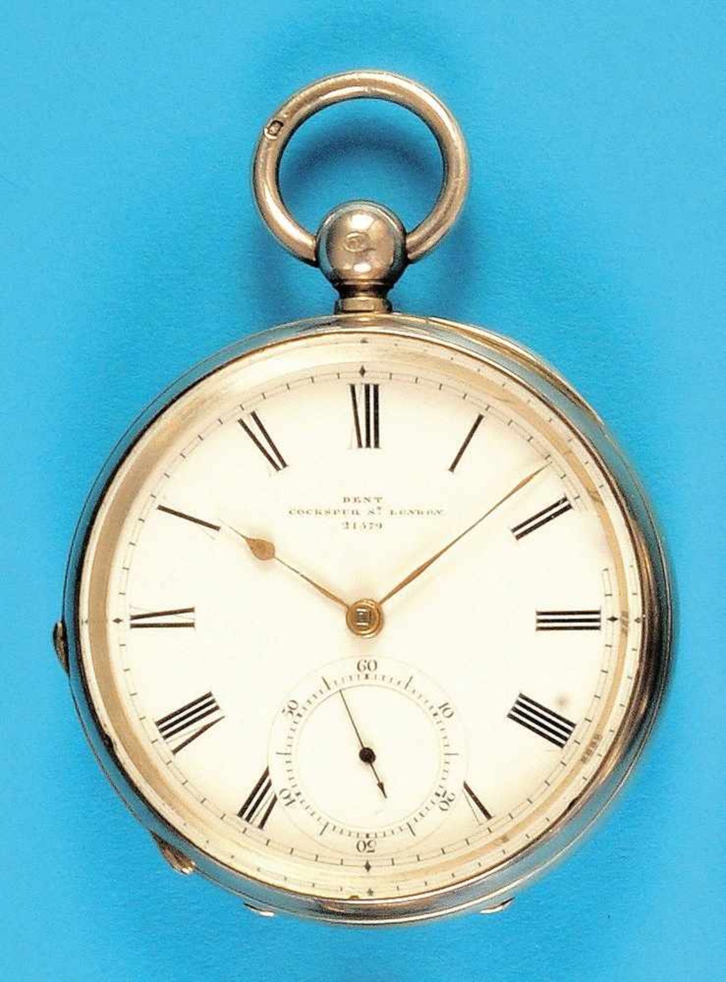 Silver pocket watch with chronometer escapement, Dent LondonSilbertaschenuhr mit Chronometerhemmung, - Bild 2 aus 2