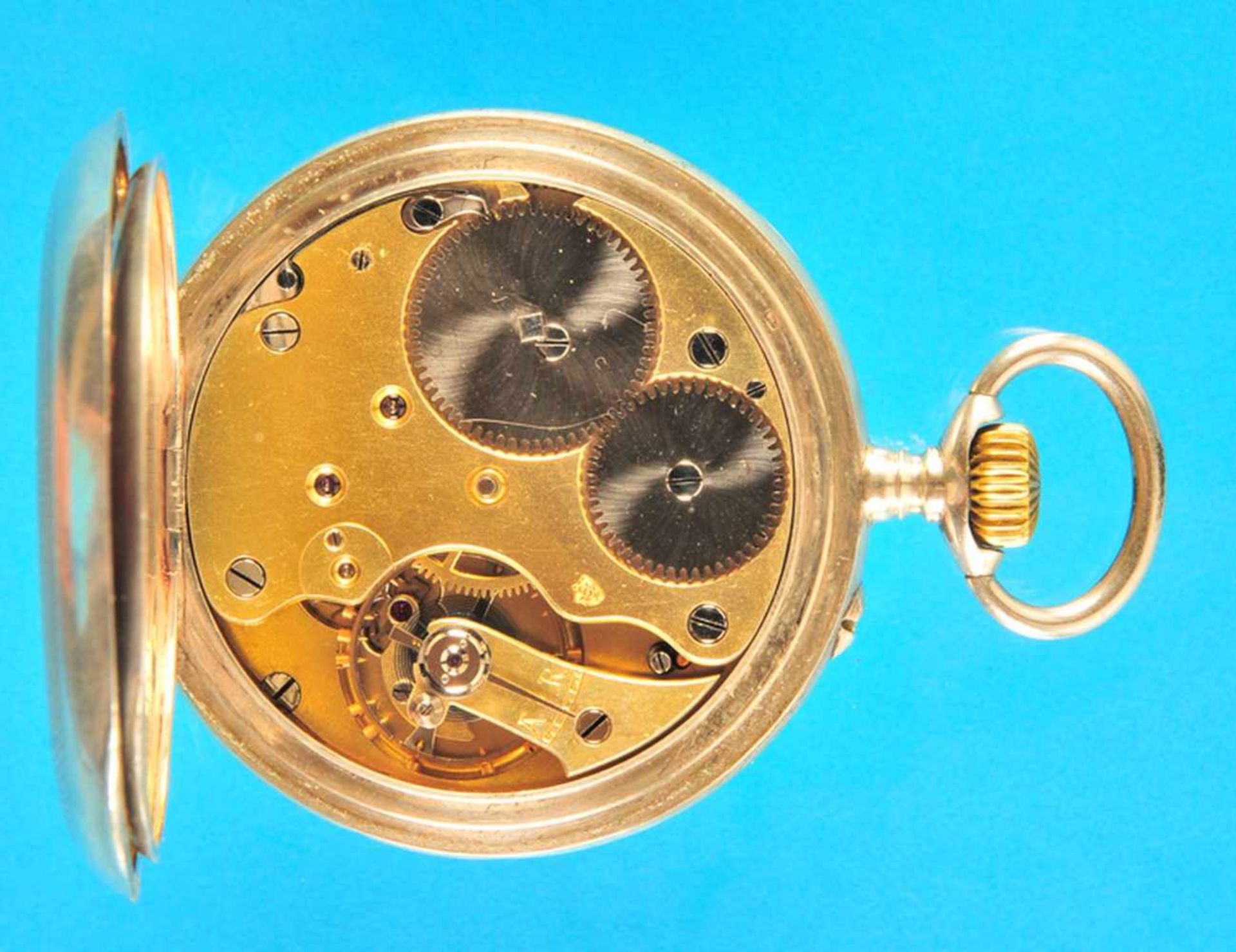 Silver pocket watchSilbertaschenuhr, glattes Gehäuse, Emailzifferblatt mit römischen Zahlen, - Bild 2 aus 2