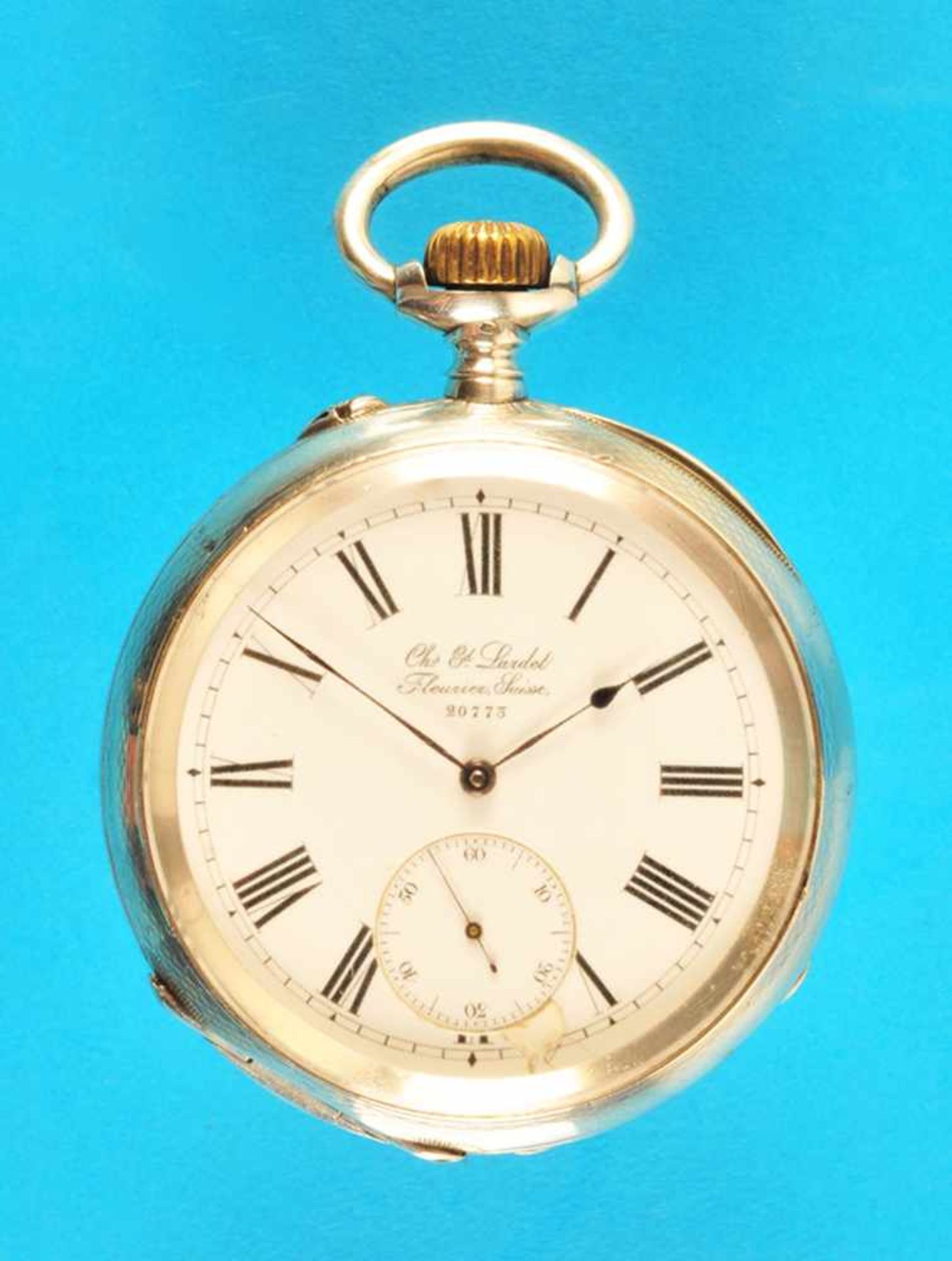 Silver pocket watch, Charles Lardel, FleurierSilbertaschenuhr, Charles Lardel, Fleurier, glattes