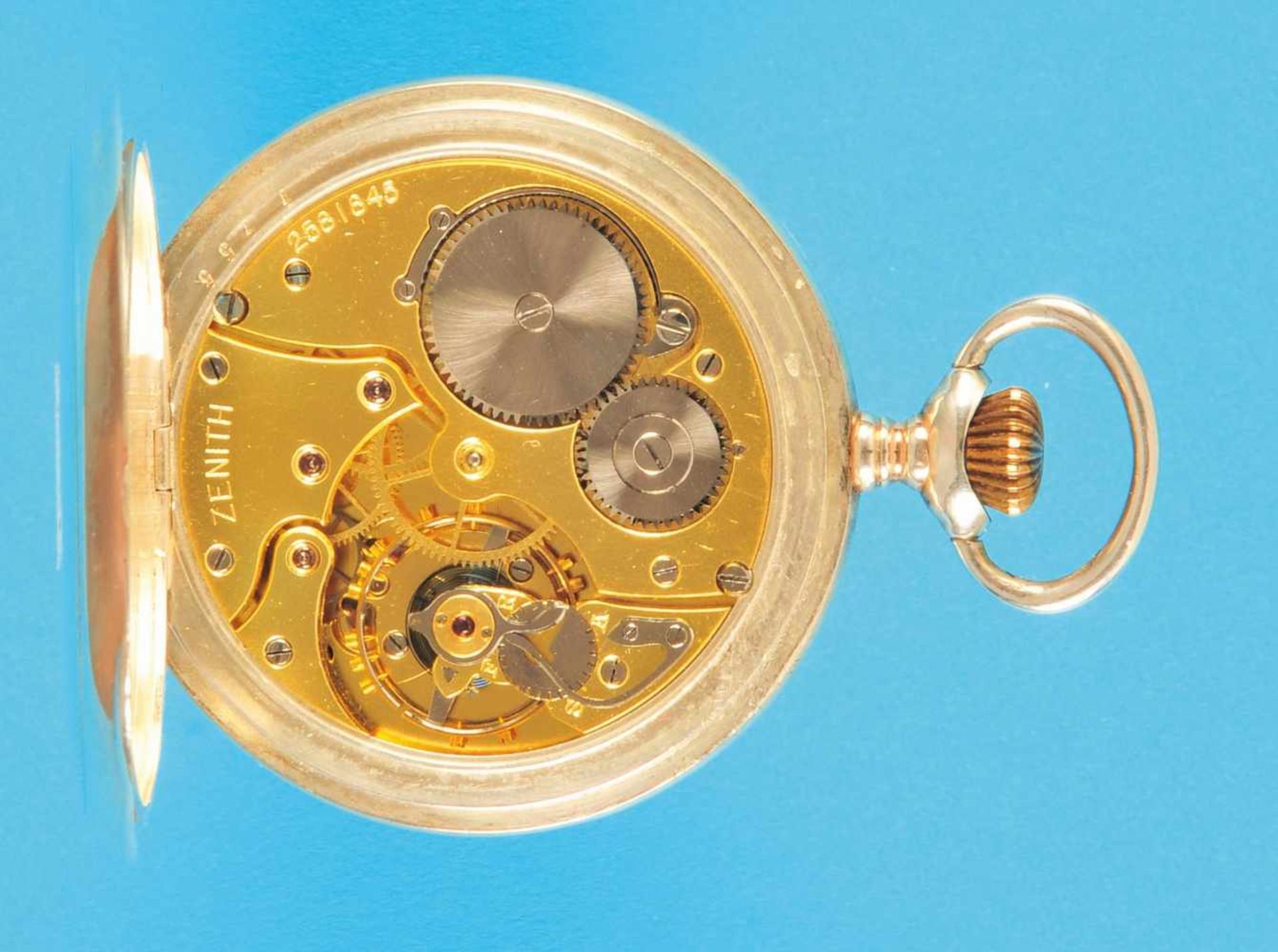 Zenith silver pocket watchZenith Silbertaschenuhr, glattes Gehäuse, Emailzifferblatt mit