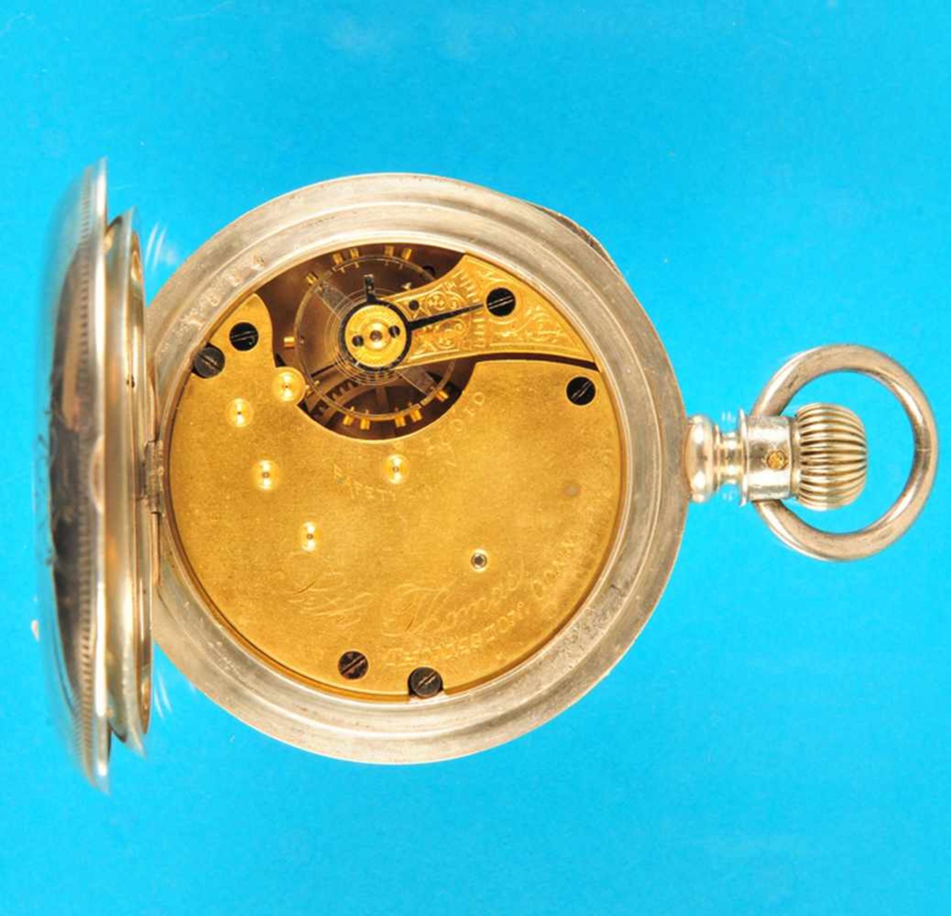 Silver pocket watch, Seth Thomas ThomastonSilbertaschenuhr, Seth Thomas Thomaston, - Image 3 of 3