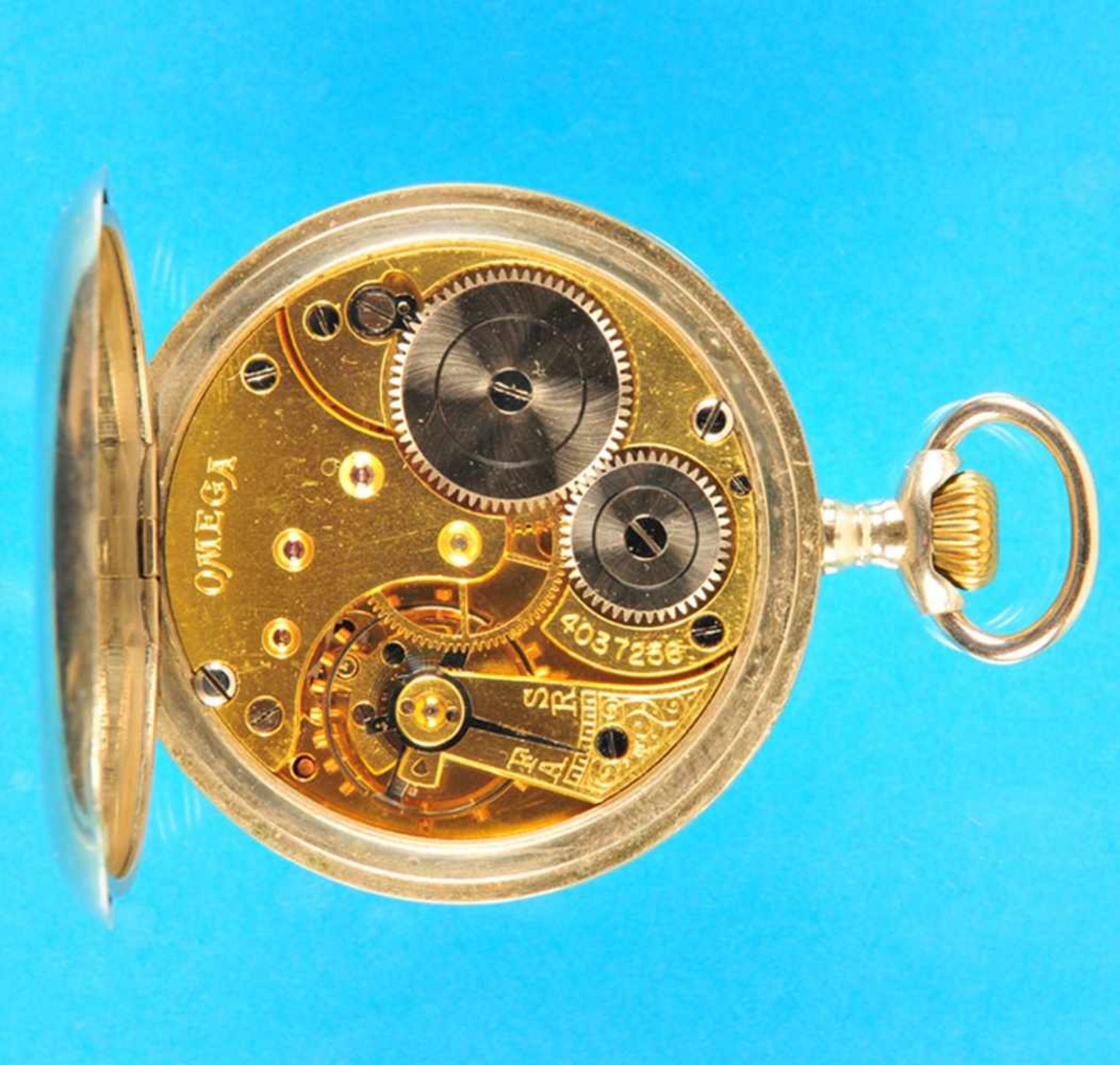 Omega Nickel pocket watchOmega Nickeltaschenuhr, glattes Gehäuse, Emailzifferblatt mit römischen - Bild 2 aus 2