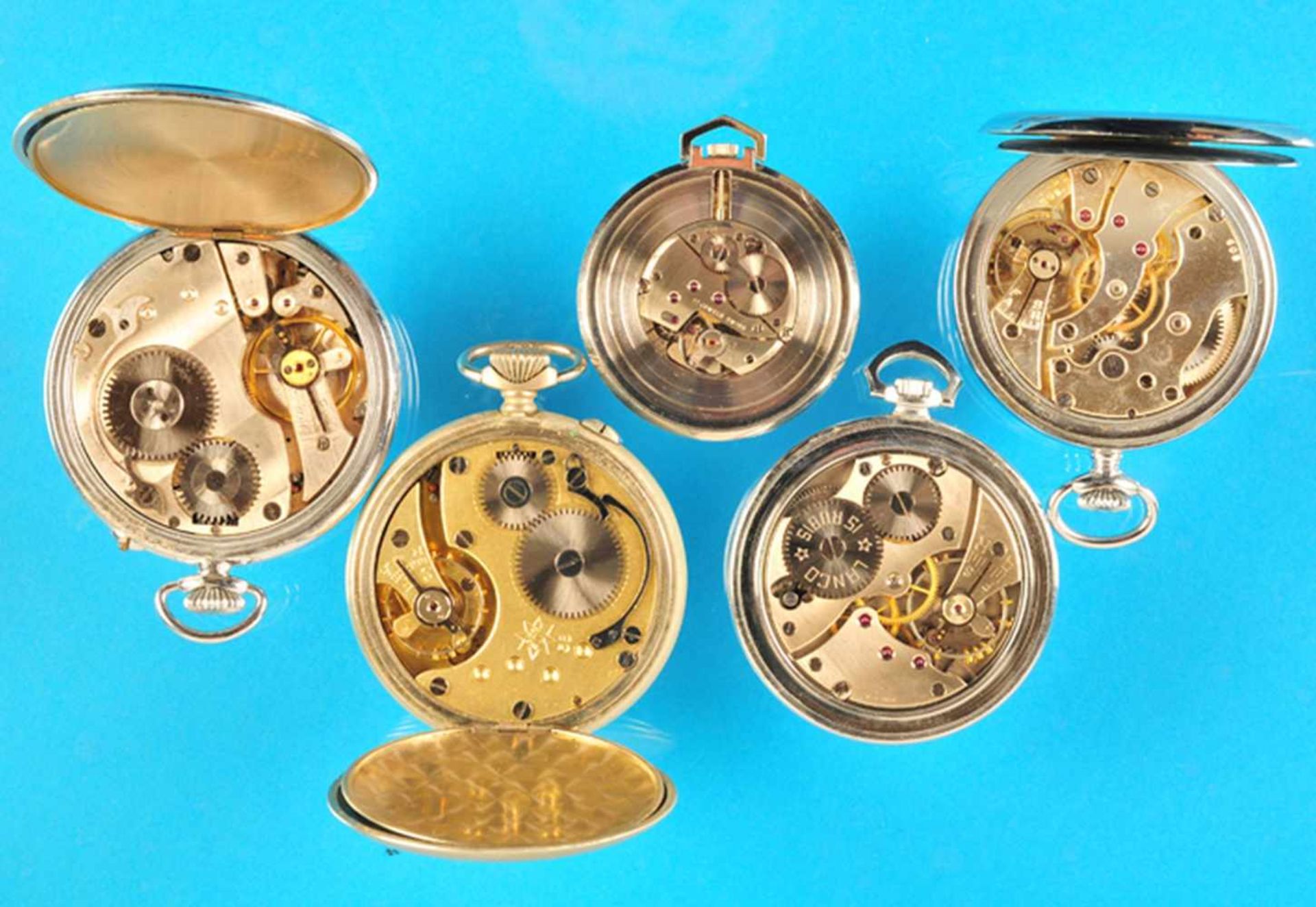 Bundle with 5 metal pocket watchesKonvolut mit 5 Metall-Taschenuhren, 1 Regulateur, 1 Junghans, 1 - Bild 2 aus 2