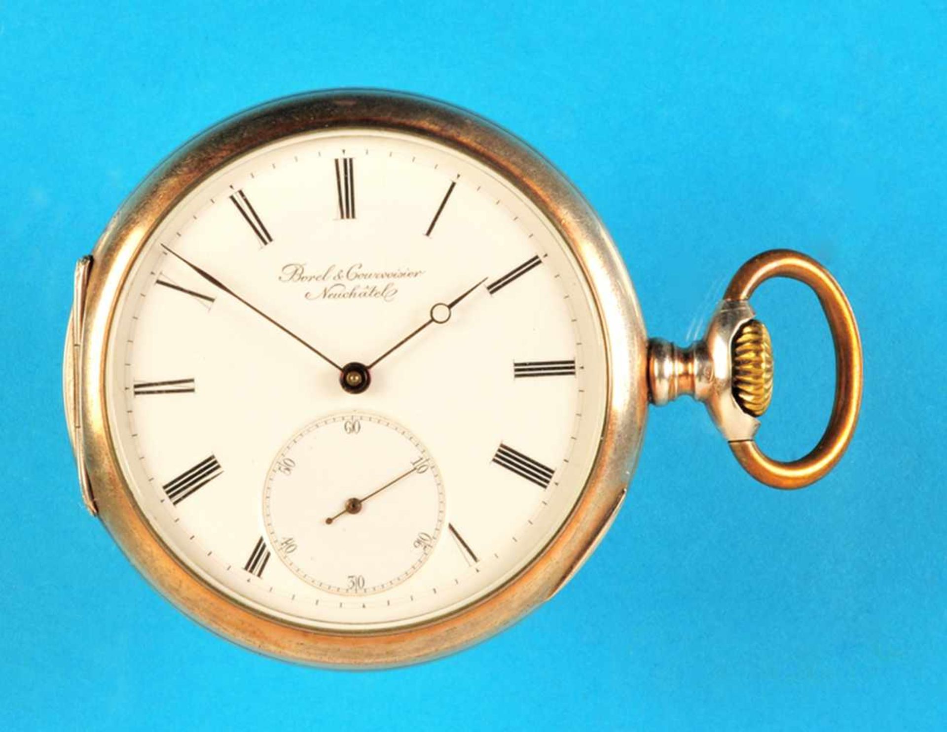 Silver pocket watch, Borel & Courvoisier NeuchatelSilbertaschenuhr, Borel & Courvoisier Neuchatel,
