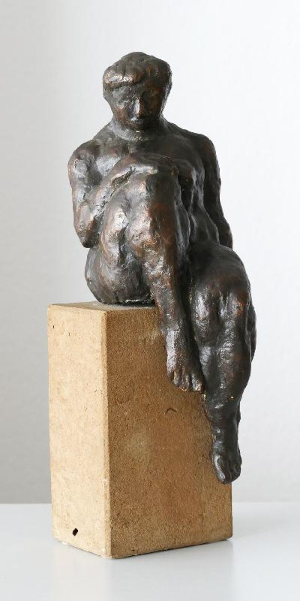 Stötzer, Werner (Sonneberg/Thüringen 1931 - 2010 Alt-Langsow)SitzendeBronze mit schwarzbrauner - Image 7 of 7