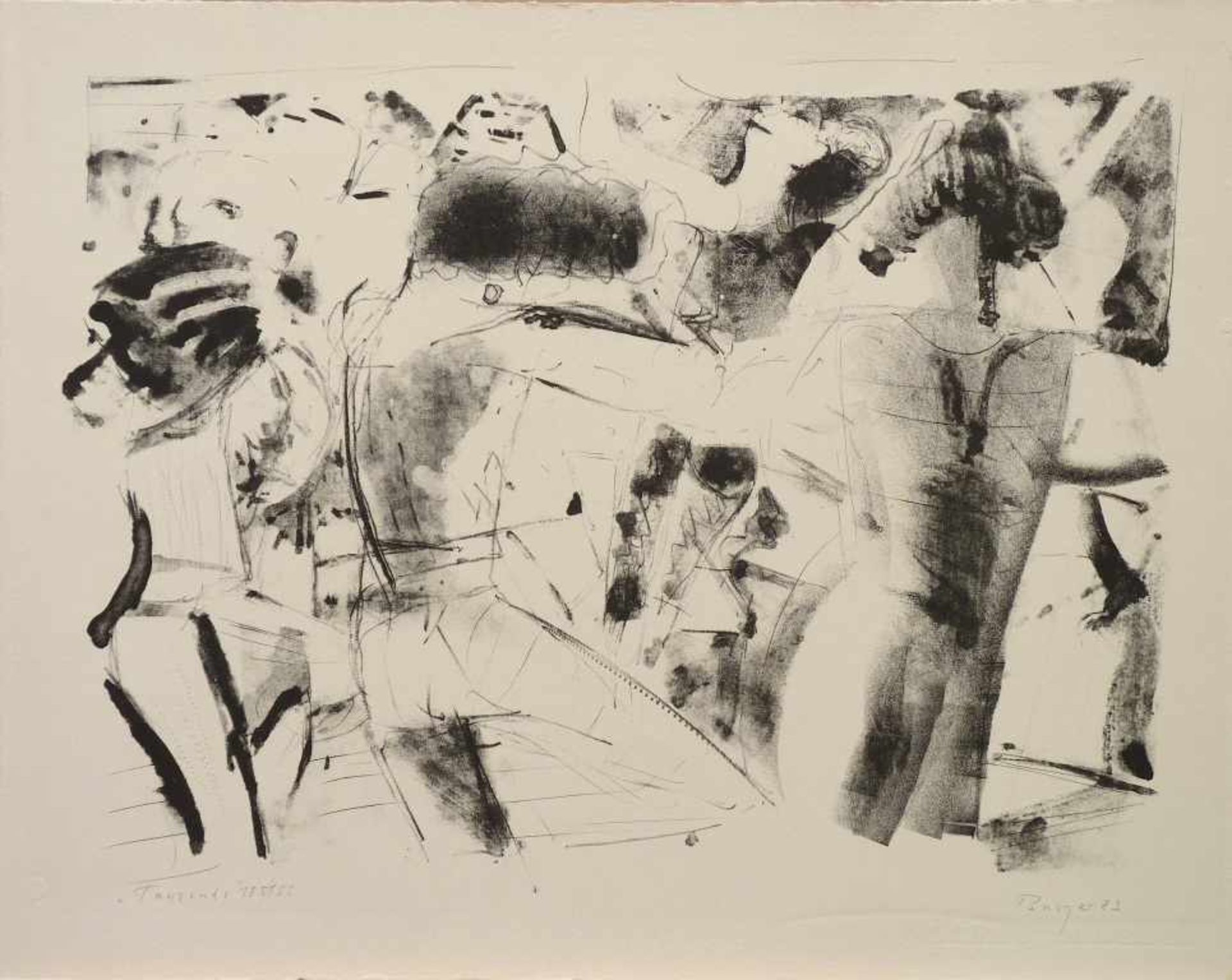 BURGER, DIETRICH: "Tanzende", 1983Lithografie auf Bütten32,8 x 42,8 (39,5 x 49,7) cmsigniert,