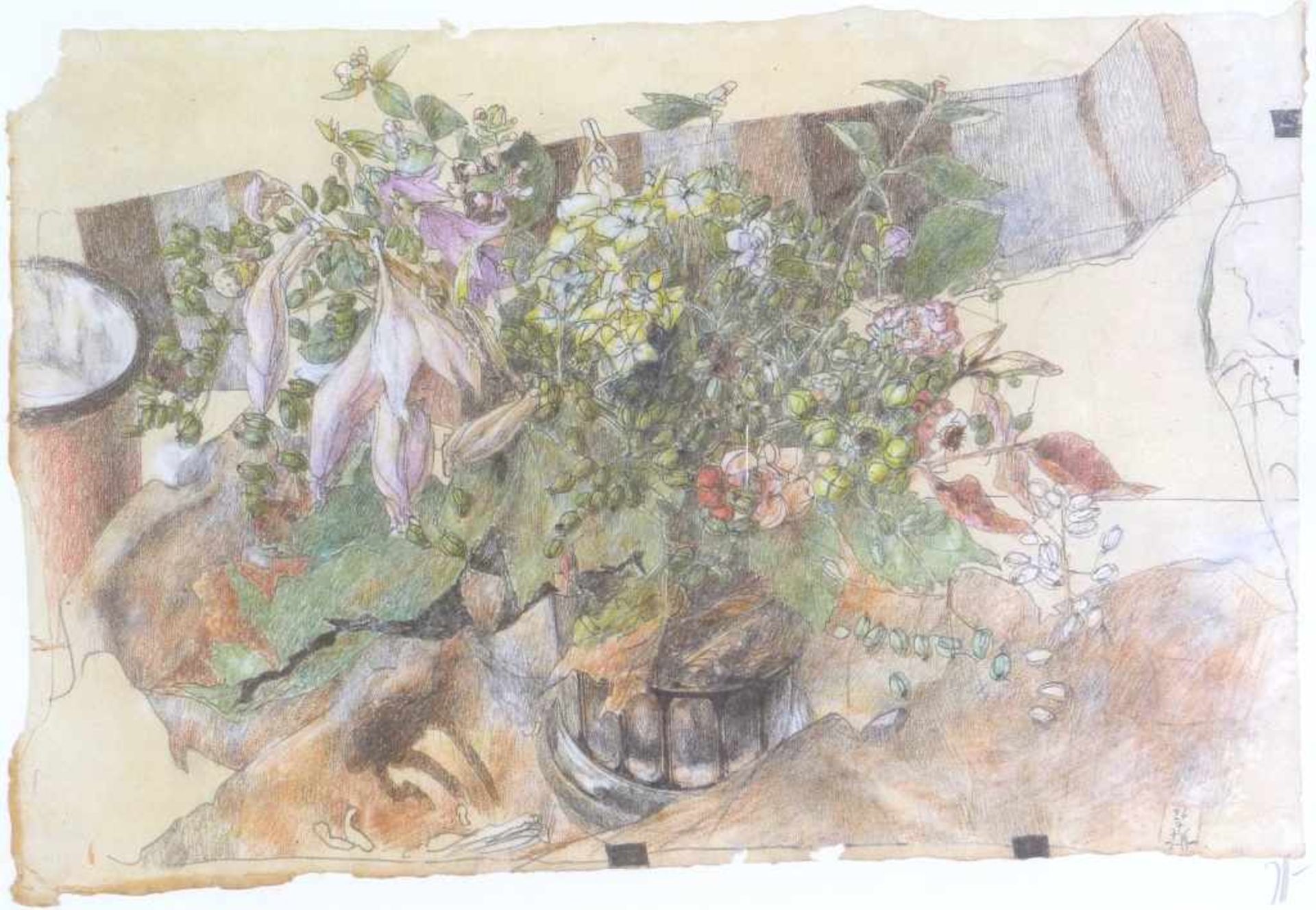 JANSSEN, HORST: "Blumenstilleben", 1976Farboffsetdruck auf Velin32,5 x 49,5 cm (Papiergröße unter PP