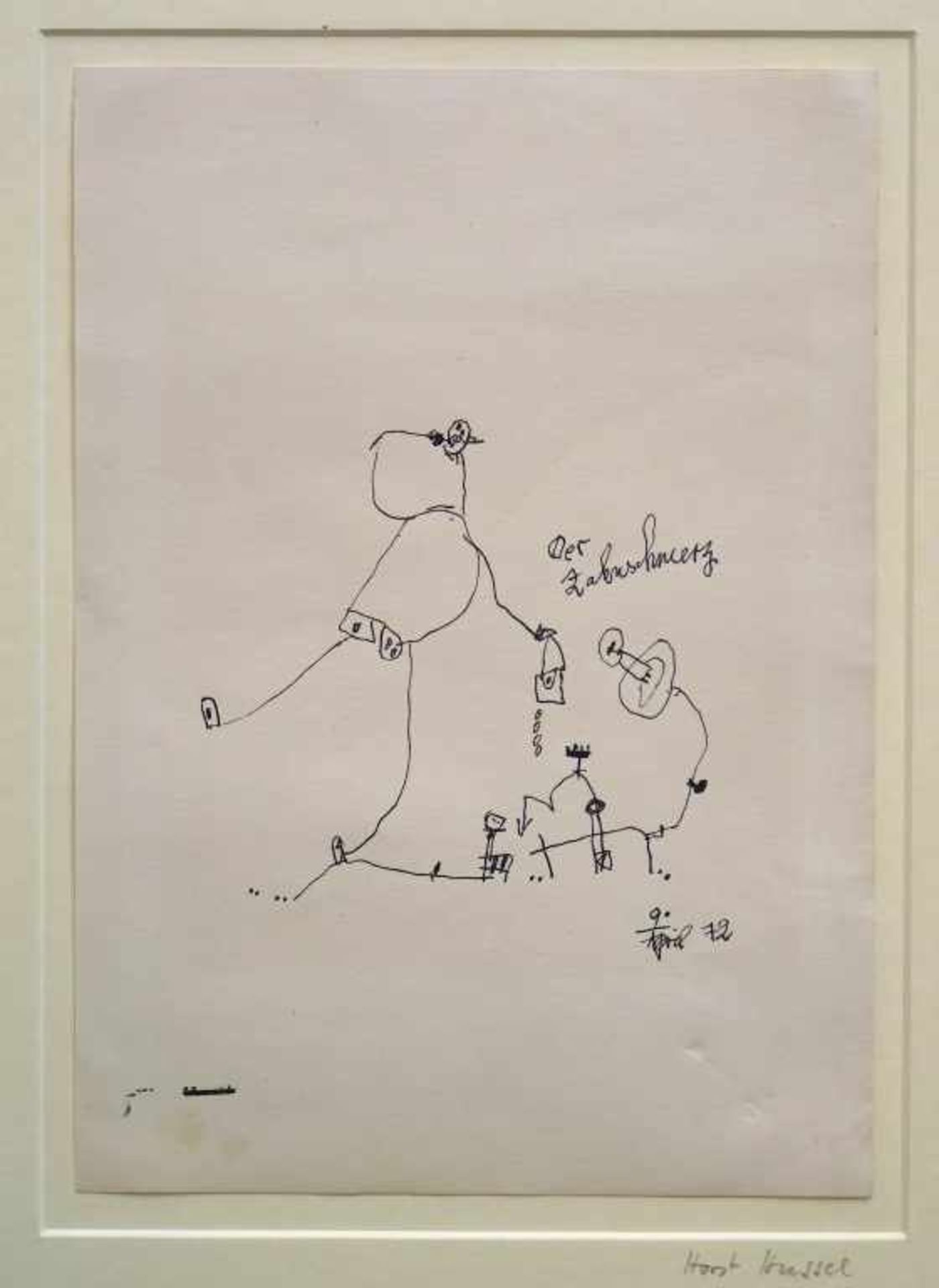 HUSSEL, HORST: "Der Zahnschmerz", 1972Feder in Tusche27,0 x 19,0 cmnicht signiert, datiert und