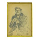 Comes Carmelo (Catania 1905-1988 Catania) Mann with stick 1955 50X37 Pencil on paper