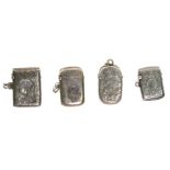 N.4 Silver pocket match holders, England-Birmingham, XIX century