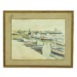Comes Carmelo (Catania 1905-1988 Catania) Boats 51X65 Oil on millwork. Signed and dated on the