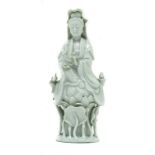 Figure in white porcelain, China, period of the Dowager Empress Cixi. H cm 23. Small deficiencies