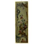 Wooden panel painted with floral motifs, XVIII Century. Cm 121x 35, Color falls