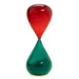 Venini, Murano red and green Hourglass. Cm 21