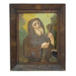 Sicilian painter of the XVIII Century, S.Vincenzo de' Paoli. 72 X 55 Glass Painting Restorations